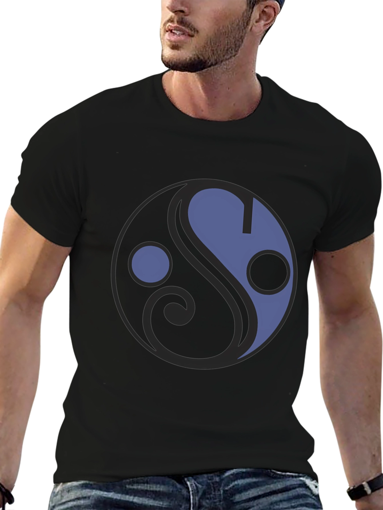 Yin Yang Style Graphic Tee - Unisex Black T-Shirt