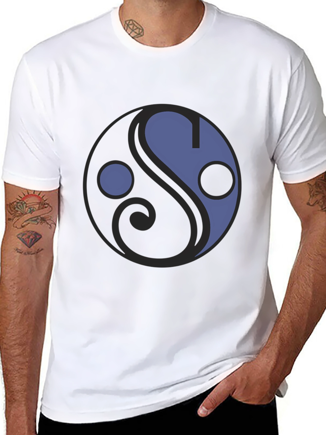 Yin Yang Style Graphic Tee - Unisex Black T-Shirt