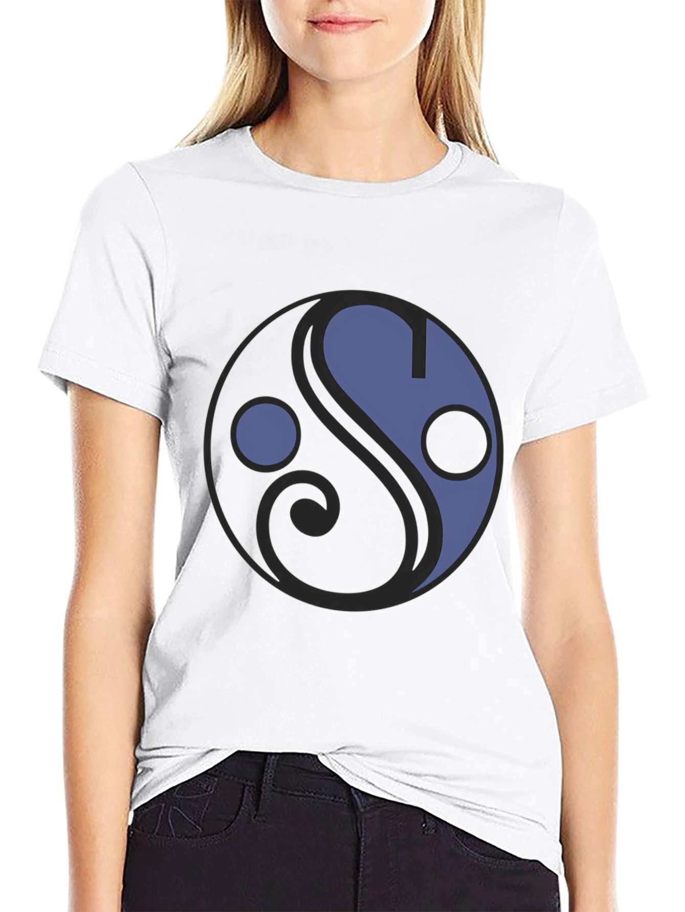 Yin Yang Style Graphic Tee - Unisex Black T-Shirt