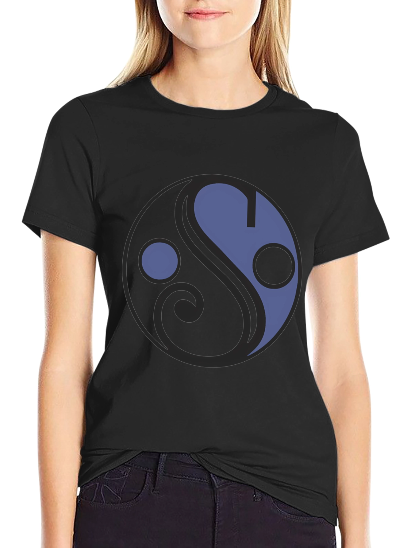 Yin Yang Style Graphic Tee - Unisex Black T-Shirt