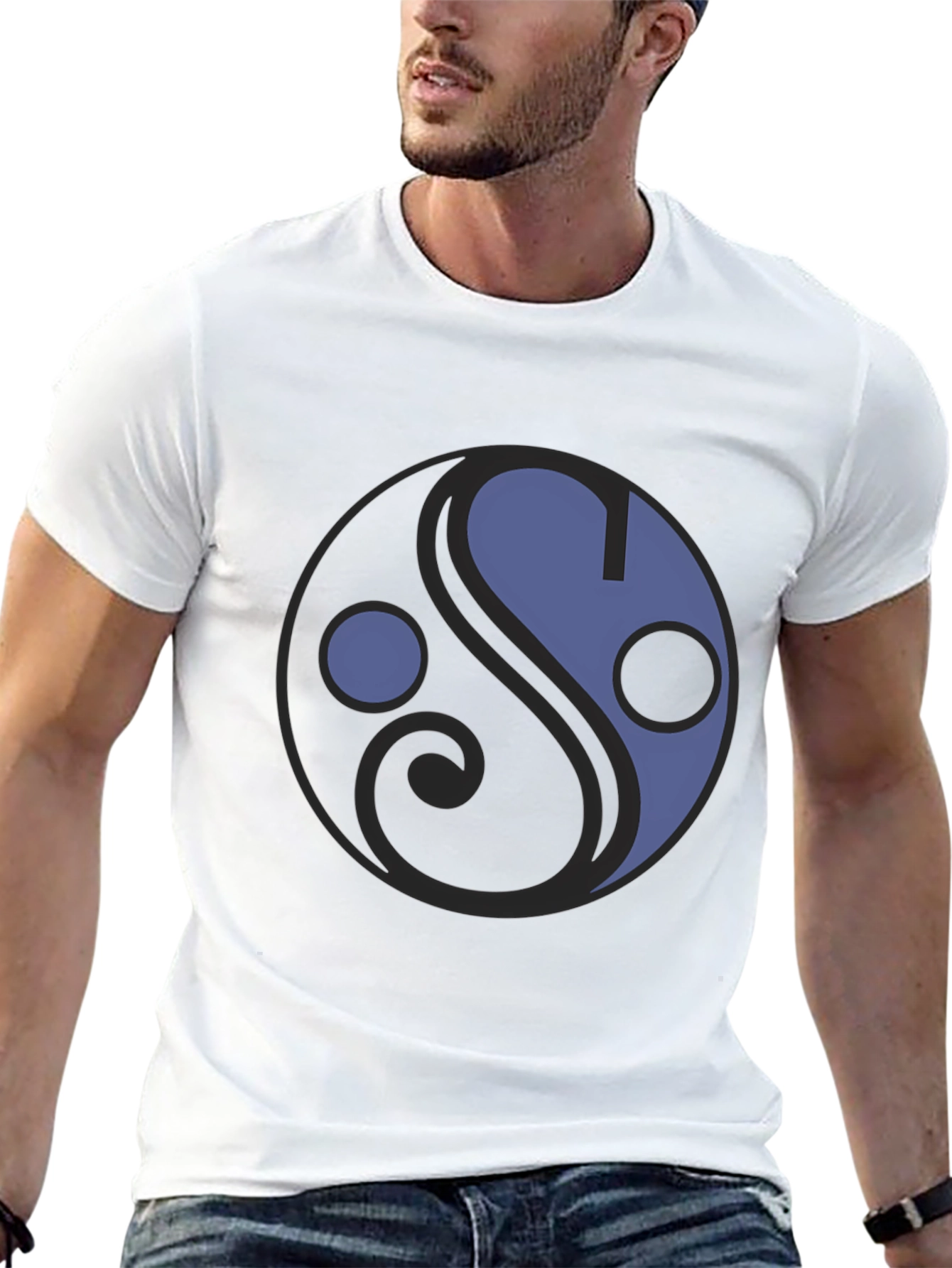 Yin Yang Style Graphic Tee - Unisex Black T-Shirt