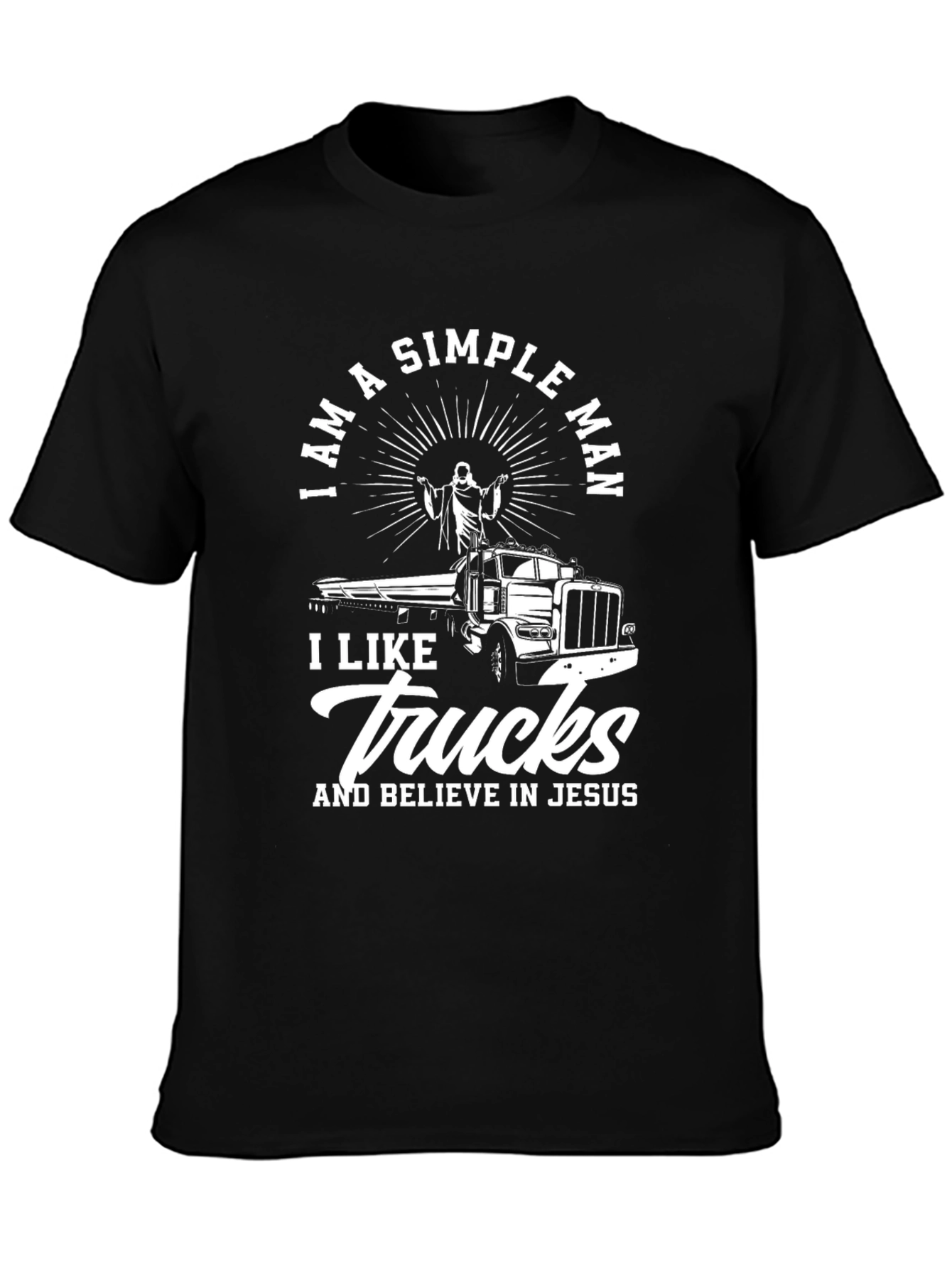 Im A Simple Man Trucker Jesus T-Shirt