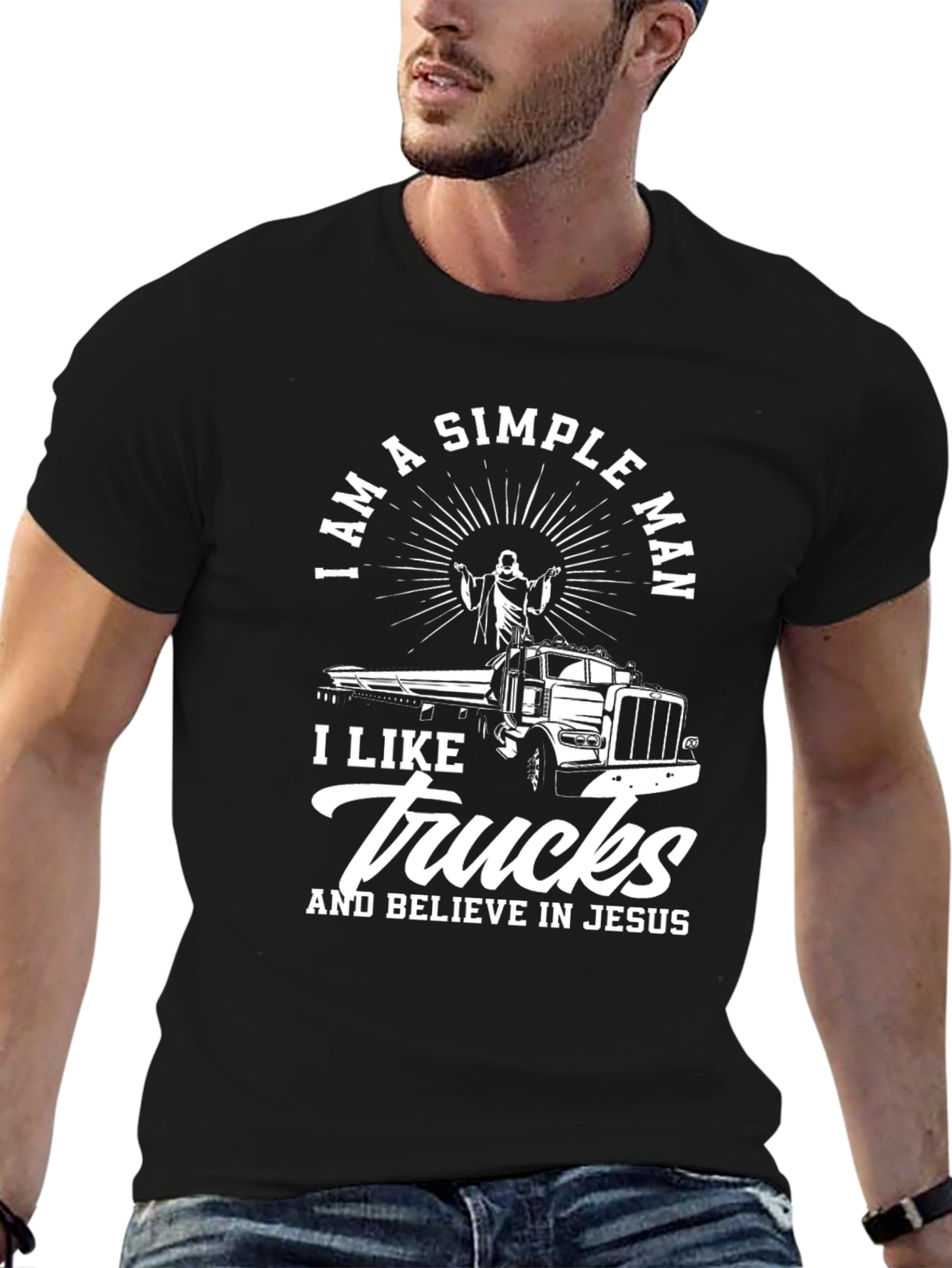 Im A Simple Man Trucker Jesus T-Shirt