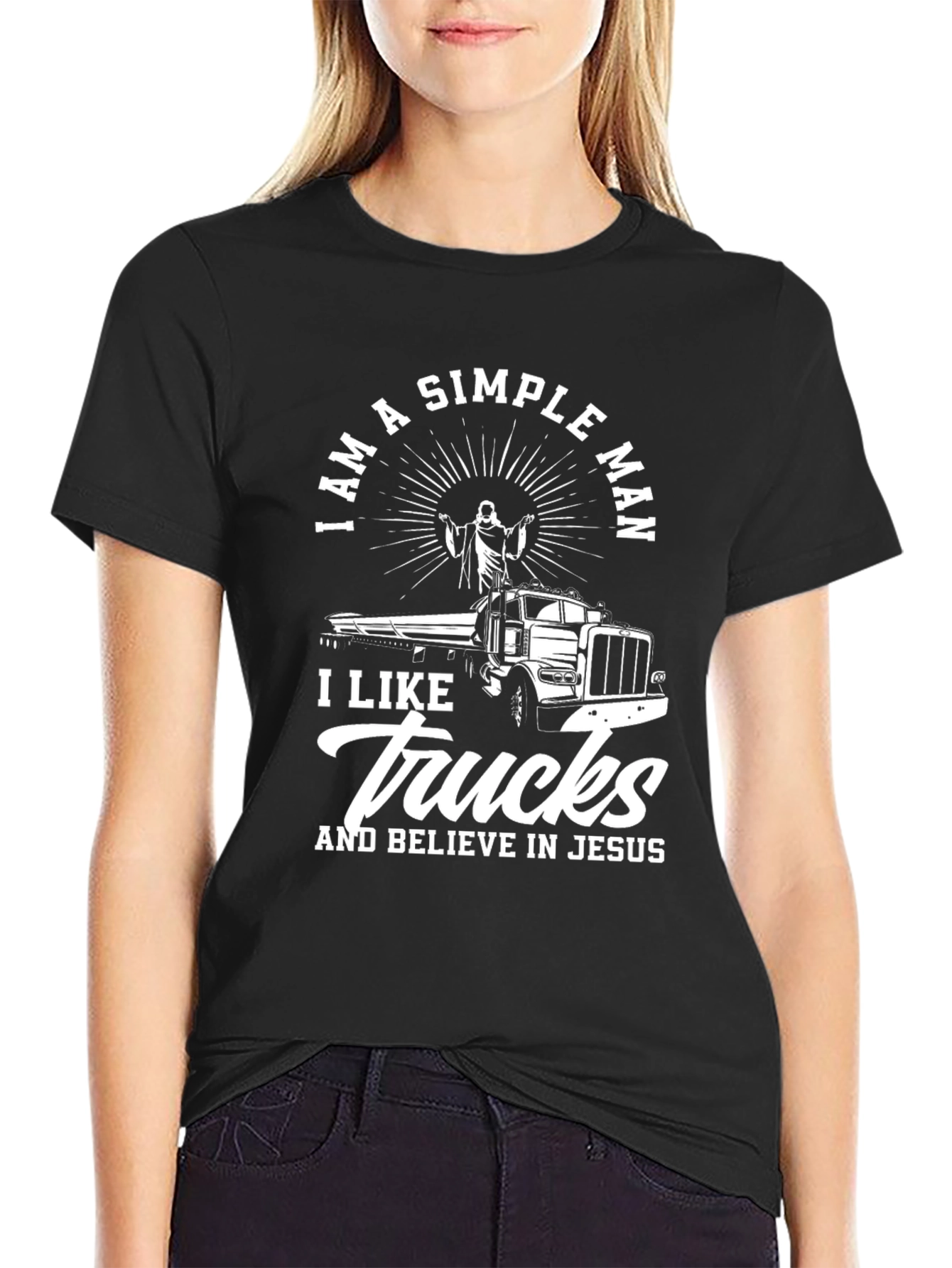 Im A Simple Man Trucker Jesus T-Shirt
