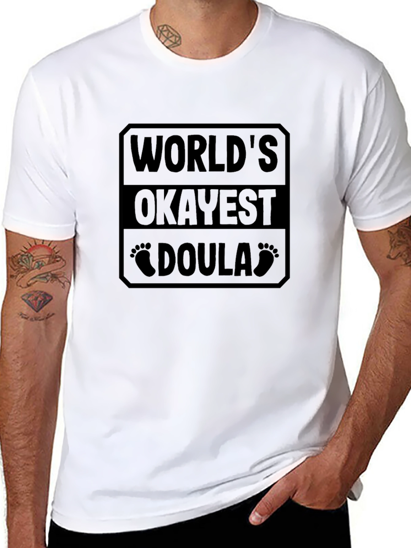 Worlds Okayest Doula T-Shirt - Black