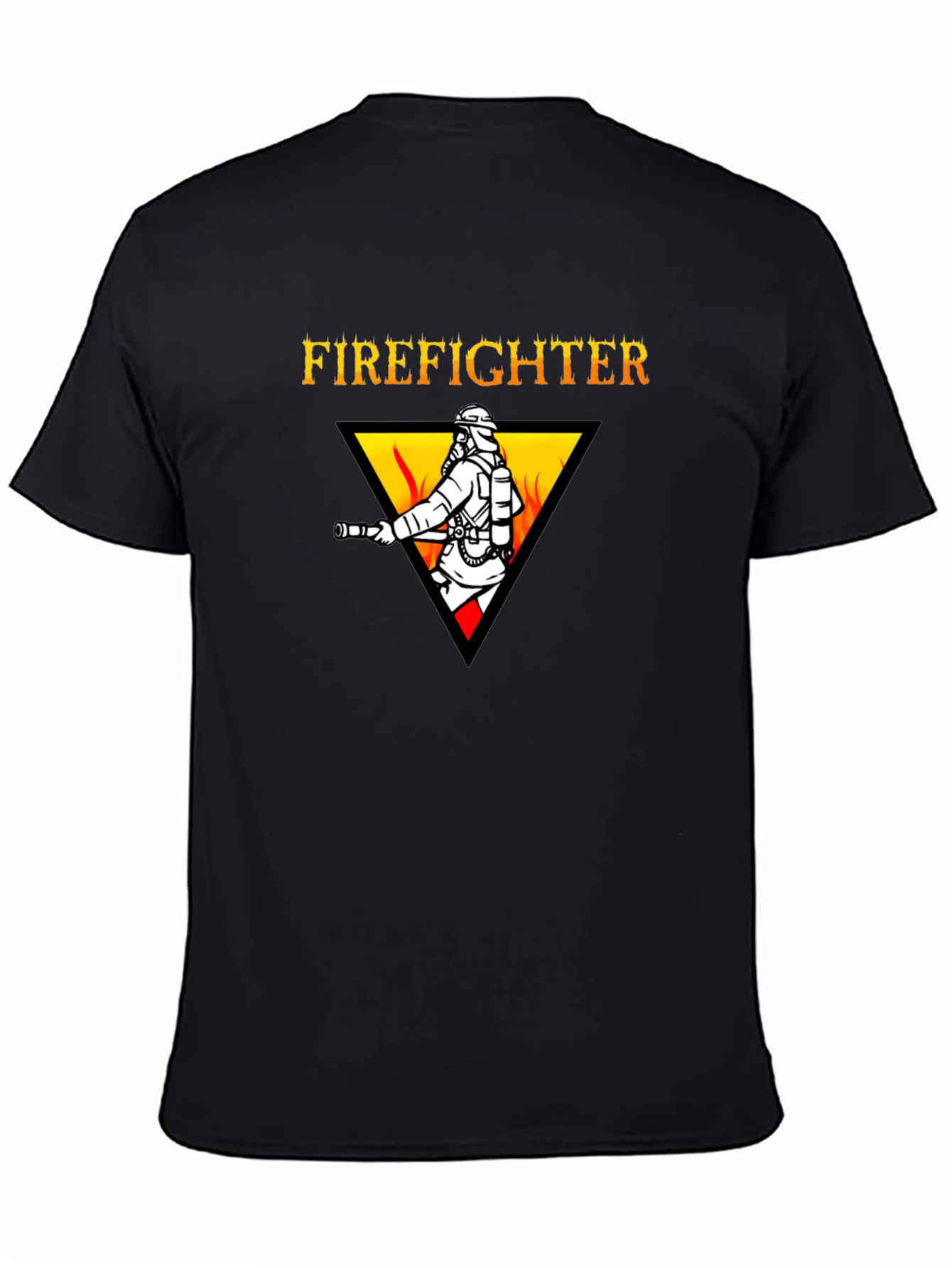 Firefighter Graphic Tee - Black Cotton T-Shirt