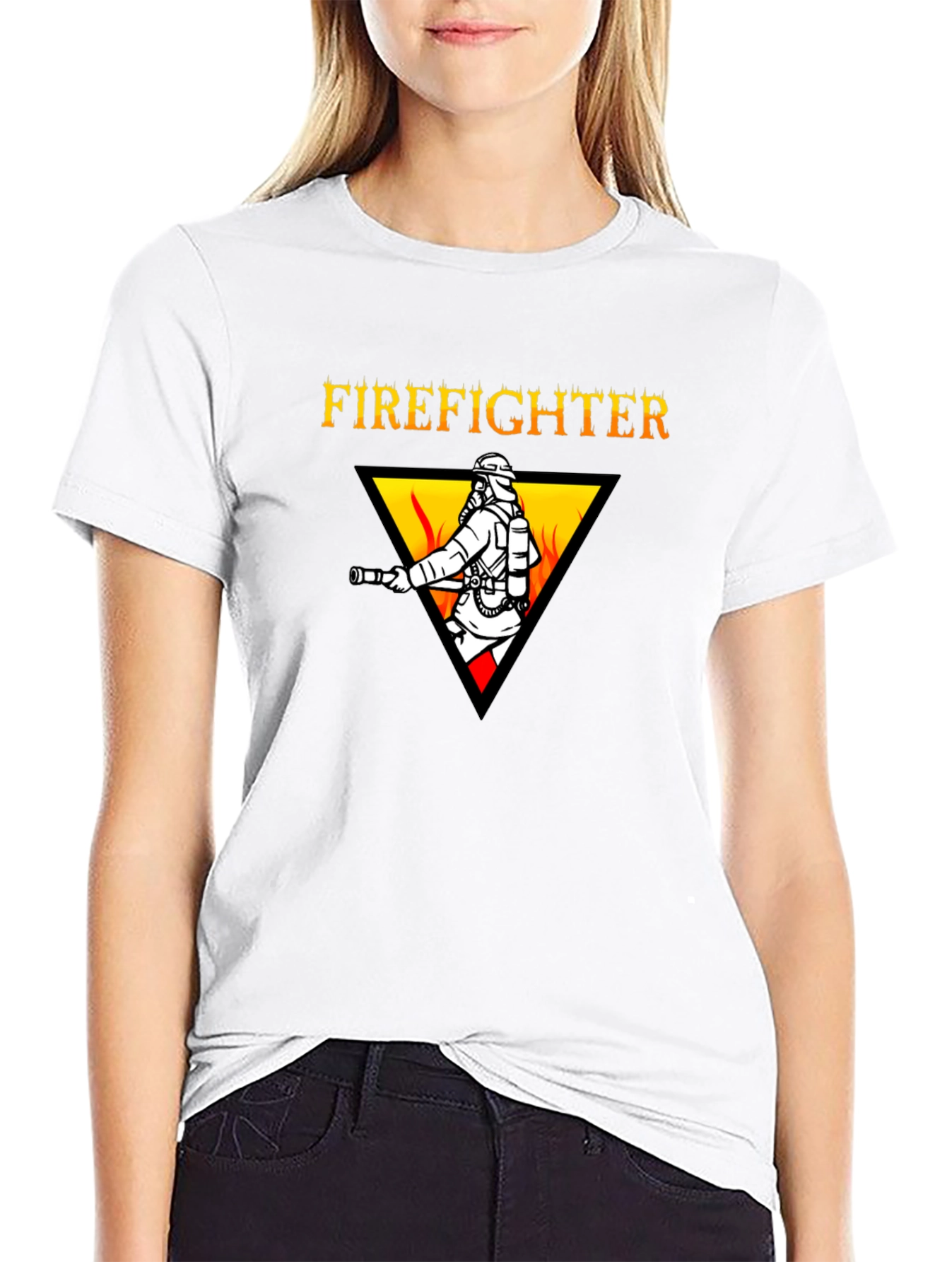 Firefighter Graphic Tee - Black Cotton T-Shirt