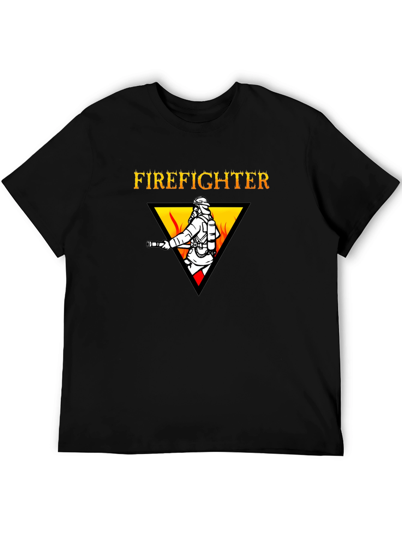 Firefighter Graphic Tee - Black Cotton T-Shirt