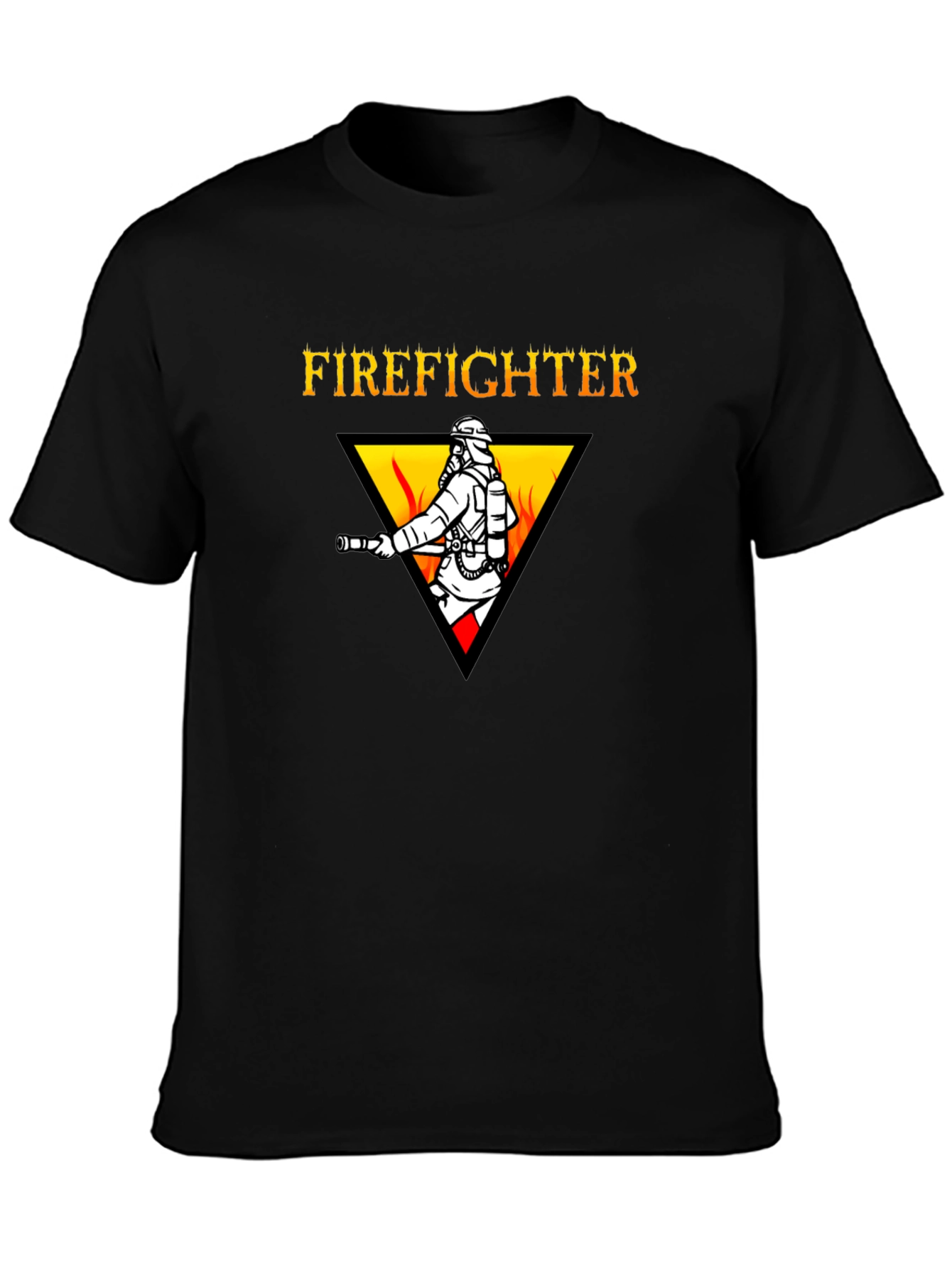 Firefighter Graphic Tee - Black Cotton T-Shirt