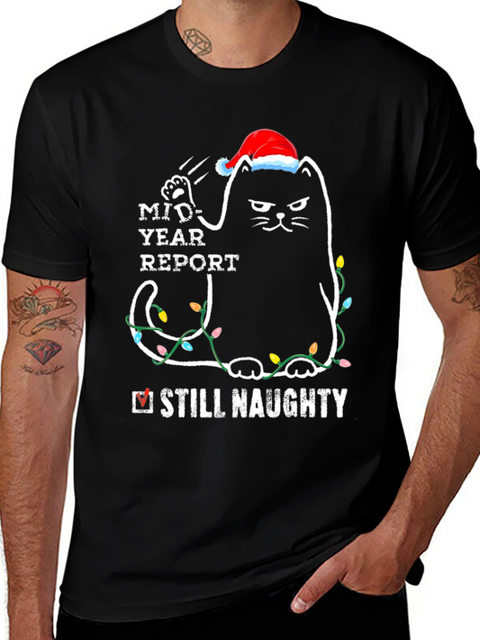 Naughty Cat Christmas T-Shirt