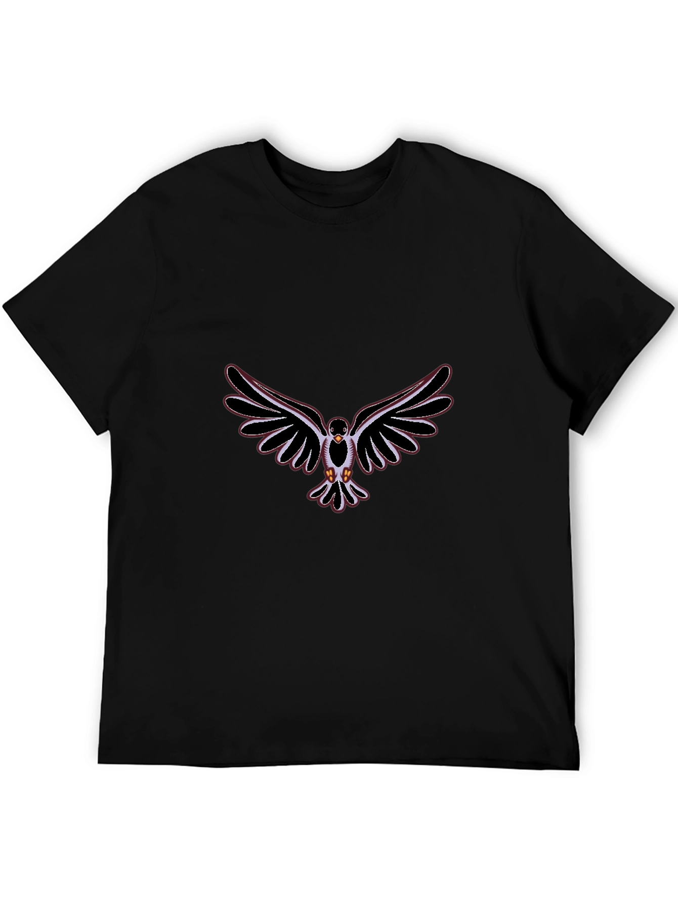 Black Tee with Dove Graphic