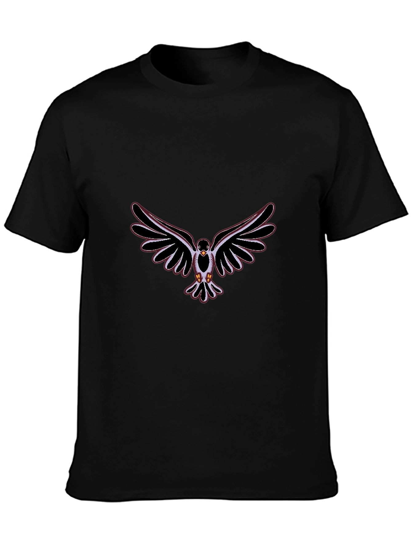Black Tee with Dove Graphic