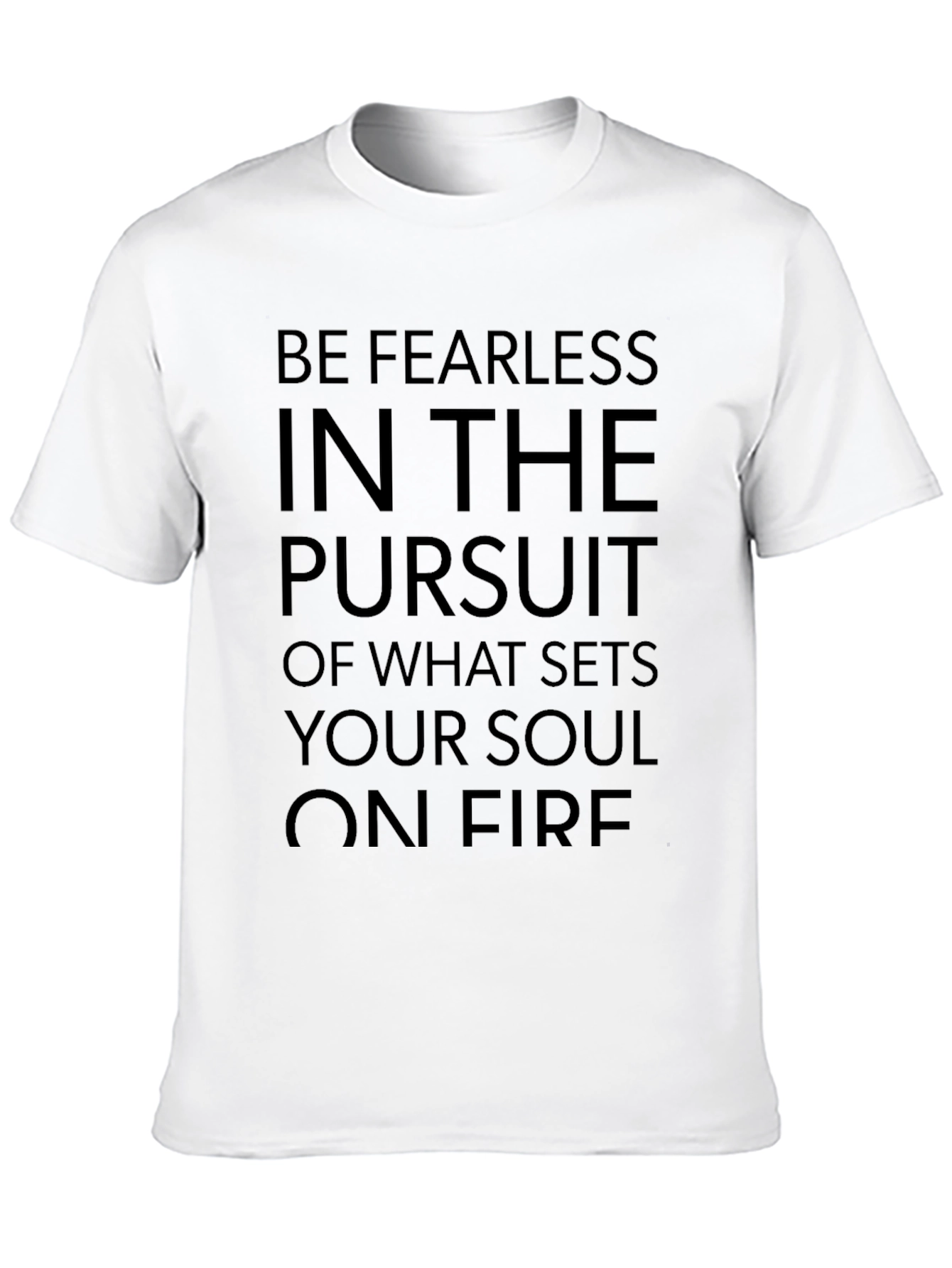Fearless Pursuit Graphic Tee - Black Cotton Blend T-Shirt