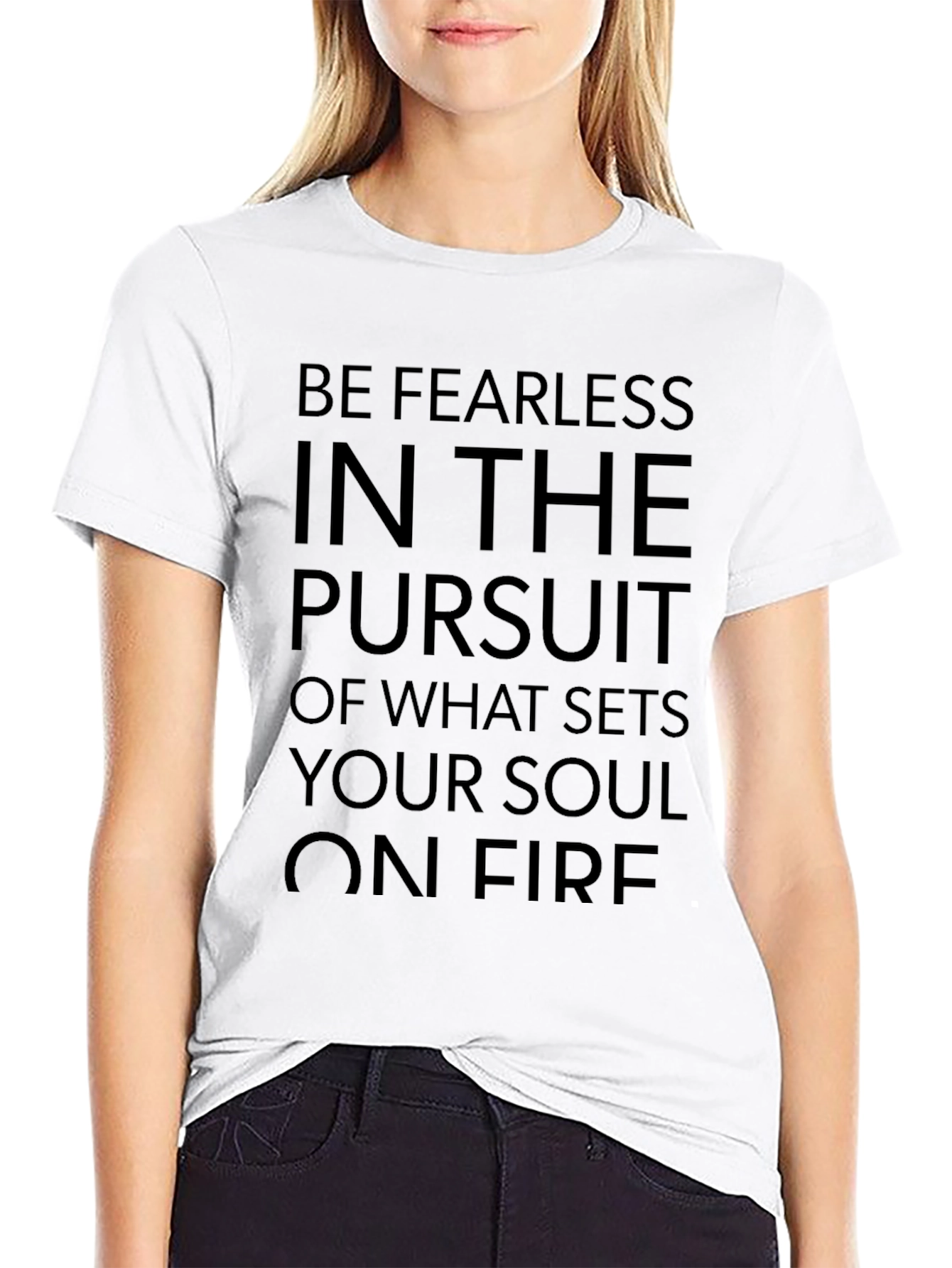 Fearless Pursuit Graphic Tee - Black Cotton Blend T-Shirt