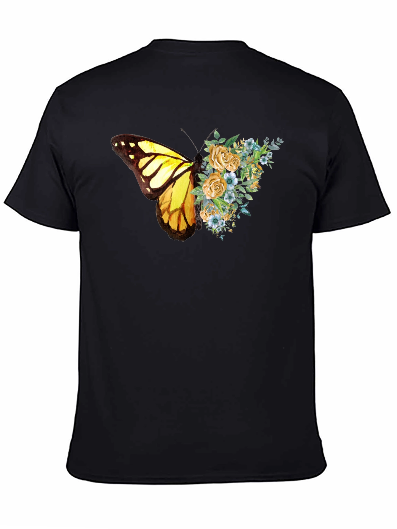 Butterfly Floral Graphic Tee - Soft Cotton Blend