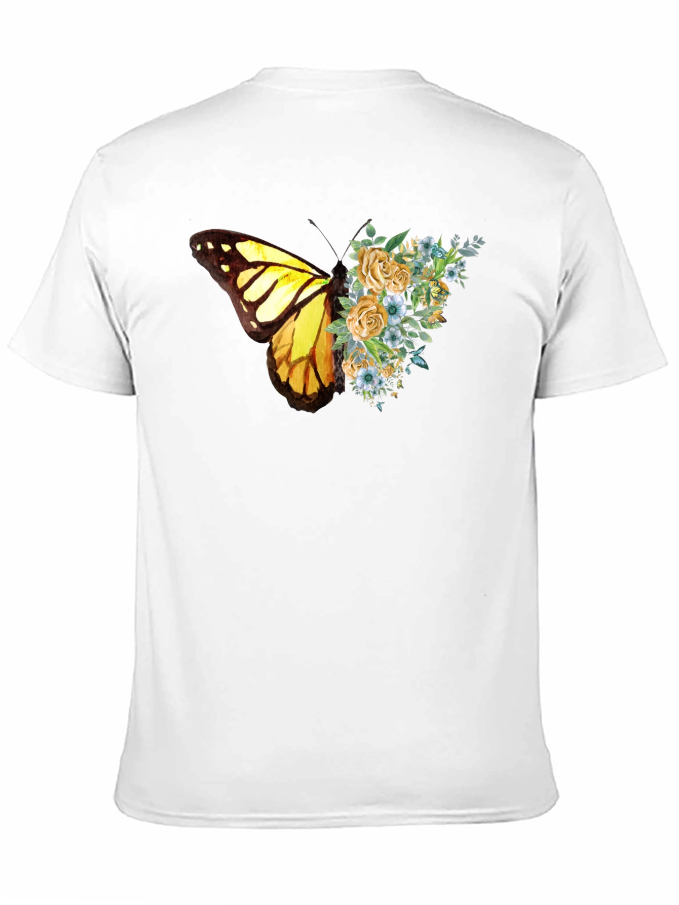 Butterfly Floral Graphic Tee - Soft Cotton Blend