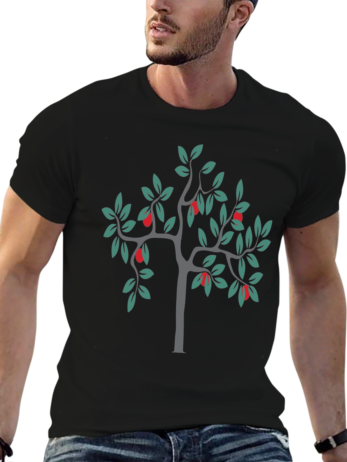 Stylish Black Tree Graphic Tee