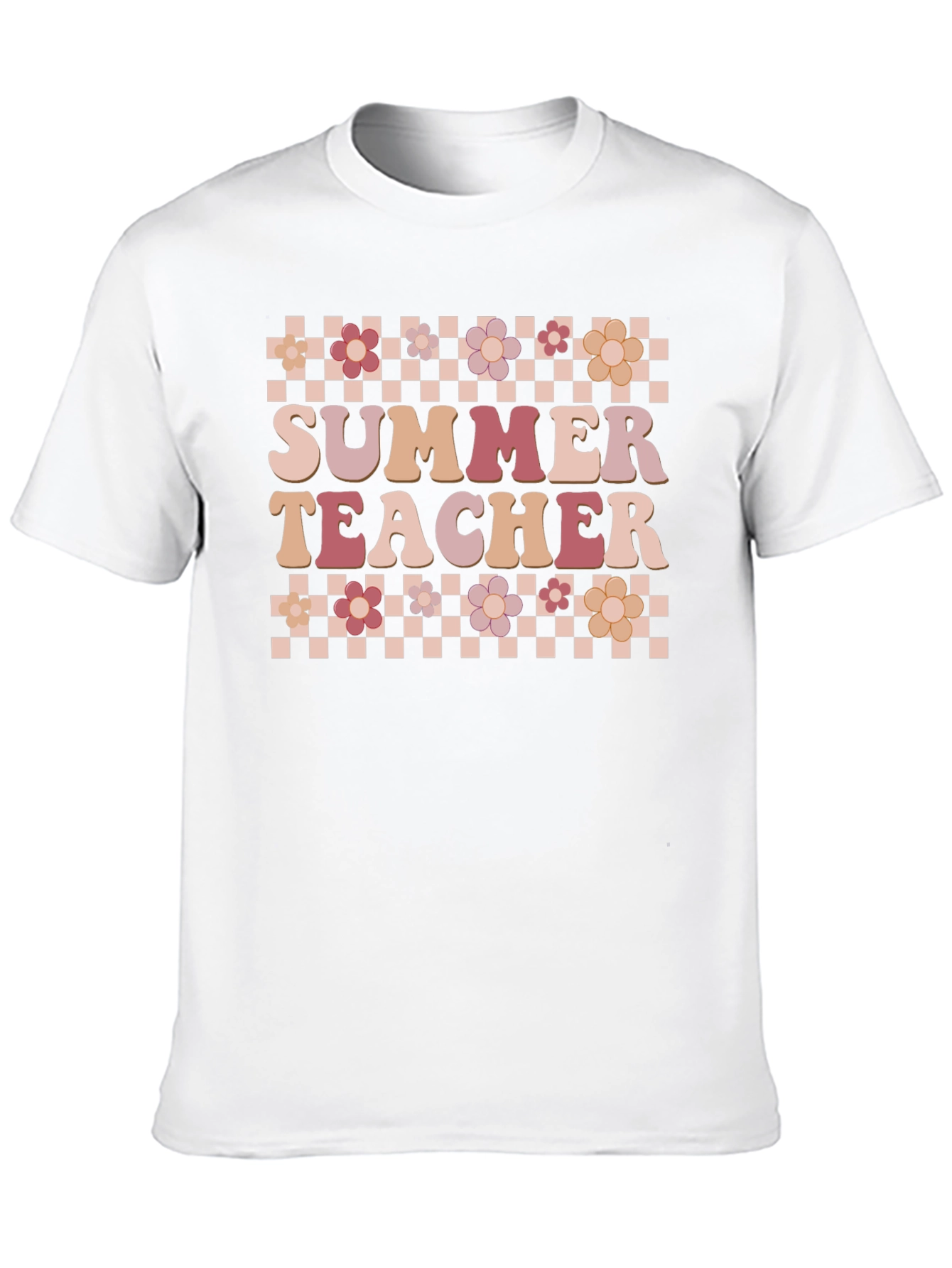 Summer Teacher Graphic Tee - Retro Floral Design