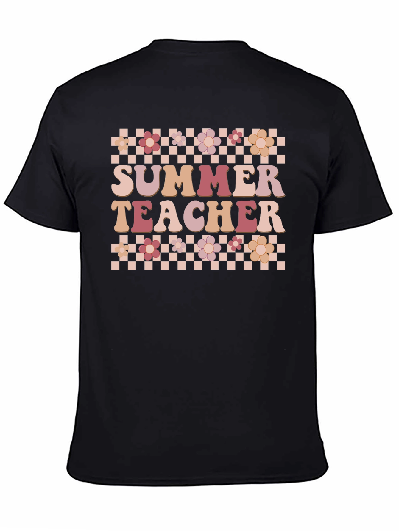 Summer Teacher Graphic Tee - Retro Floral Design