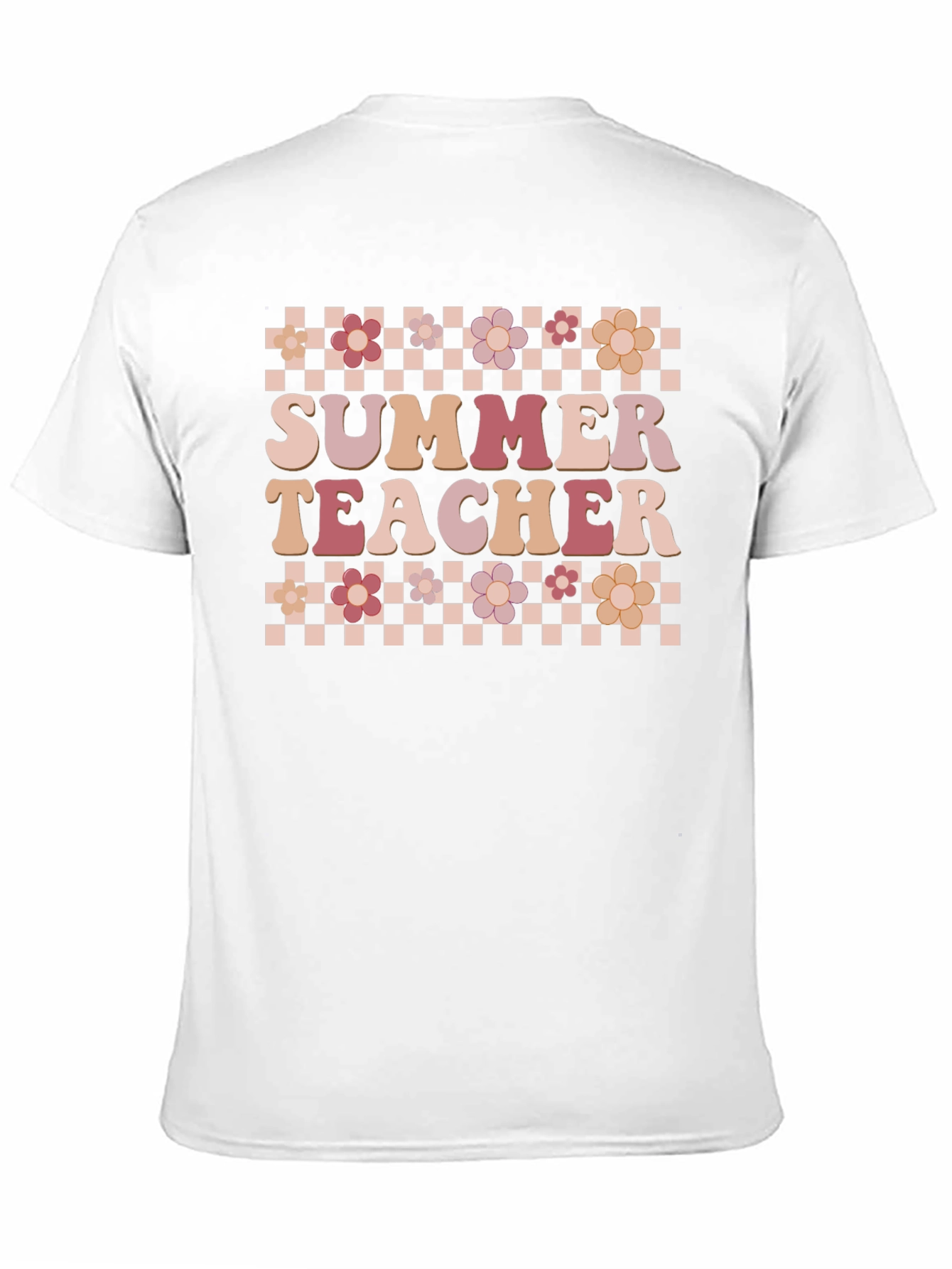 Summer Teacher Graphic Tee - Retro Floral Design