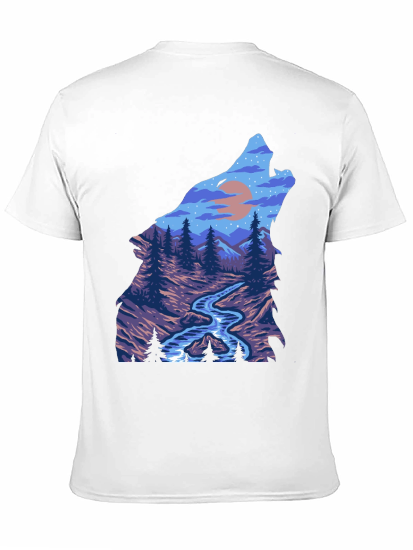 Wolf Nature Graphic Black T-Shirt