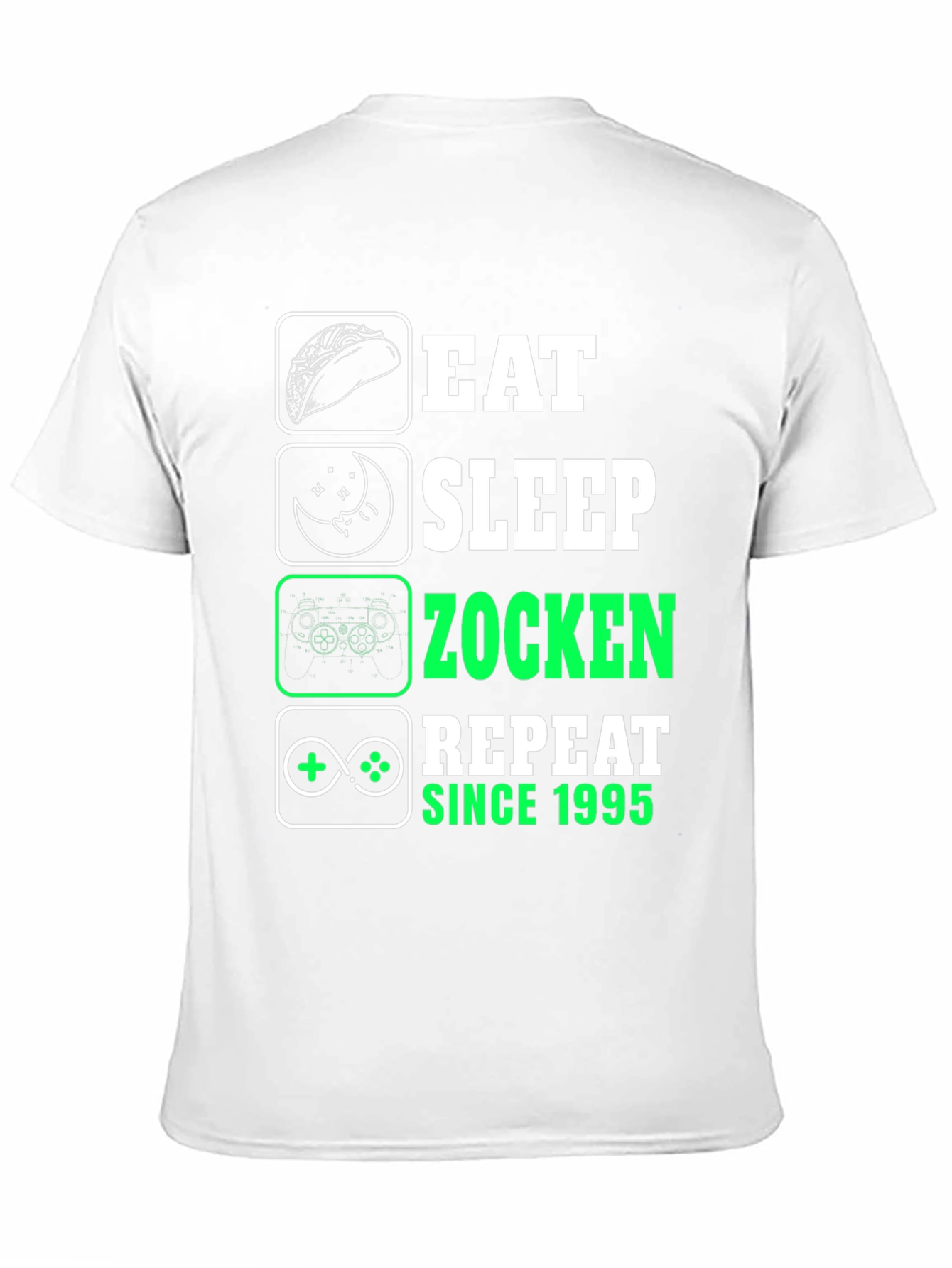 Eat Sleep Zocken Repeat Since 1995 Graphic T-Shirt
