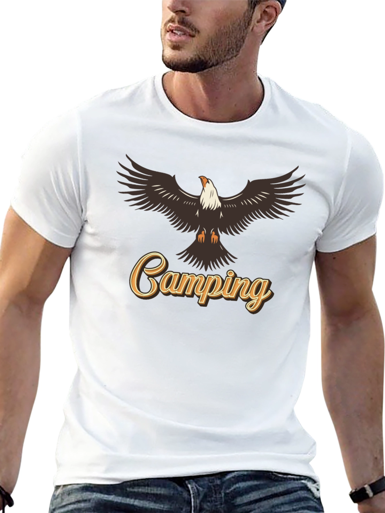 Camping Eagle Graphic Tee