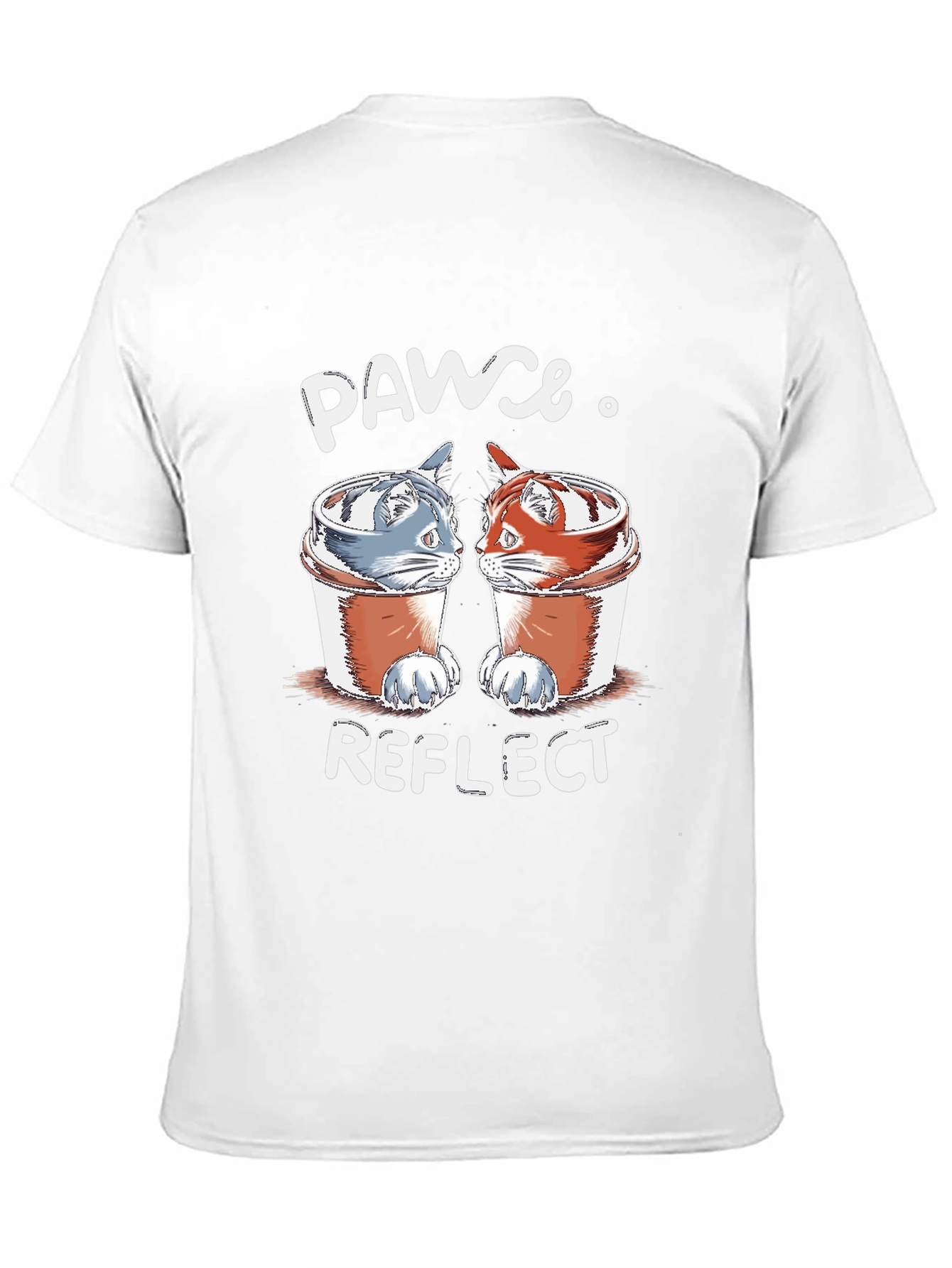 Pawse Reflect T-Shirt - Coffee Cat Design