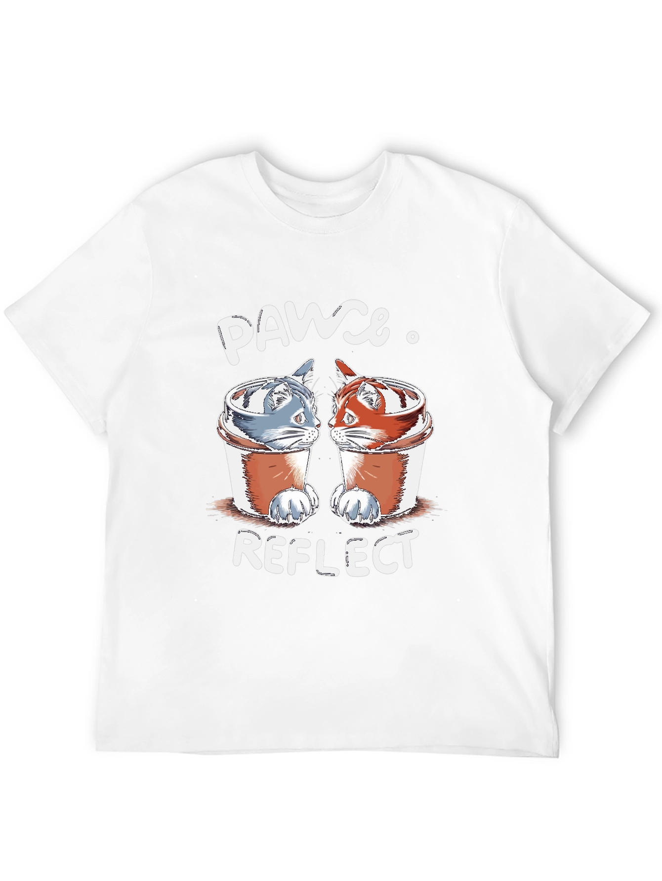 Pawse Reflect T-Shirt - Coffee Cat Design