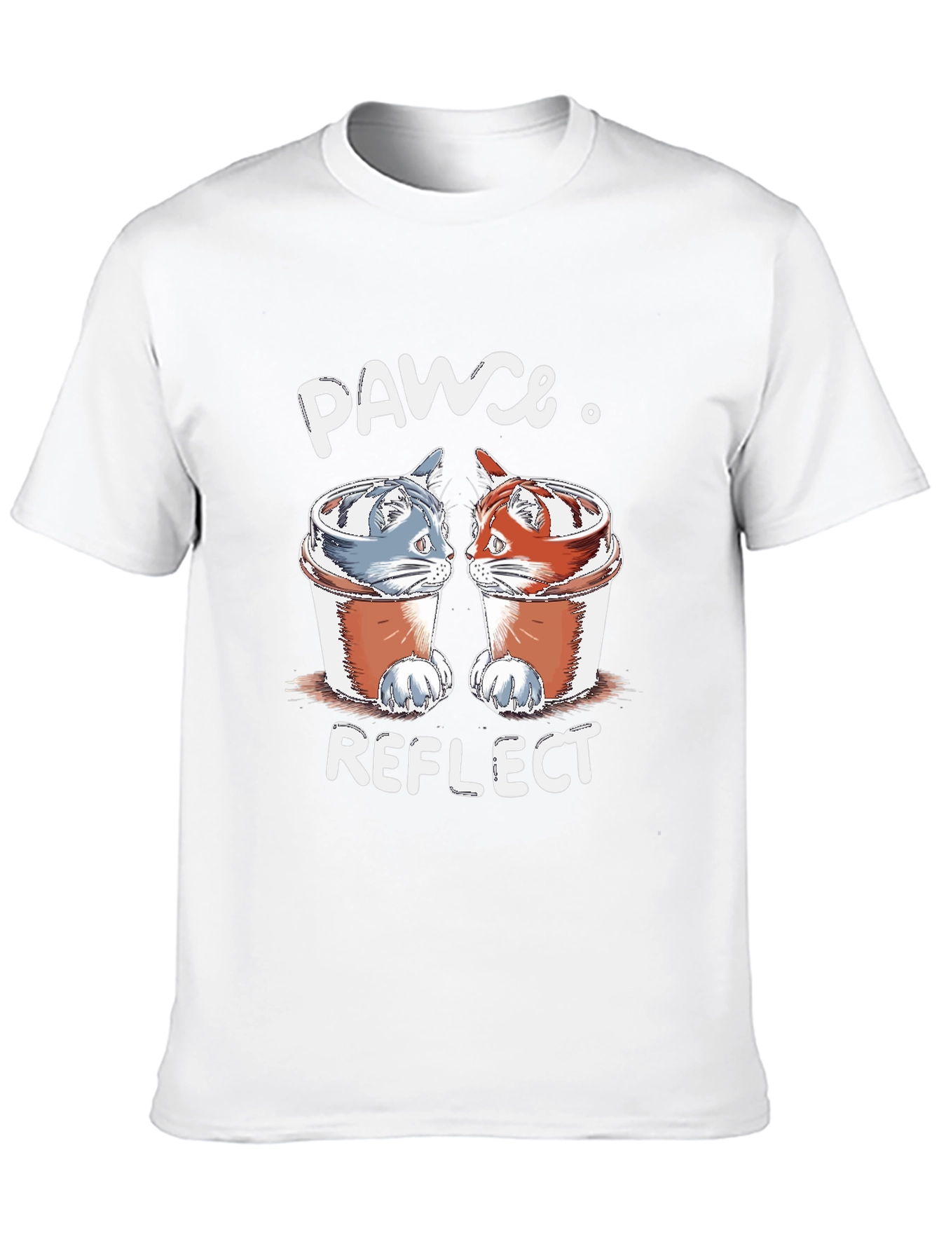 Pawse Reflect T-Shirt - Coffee Cat Design