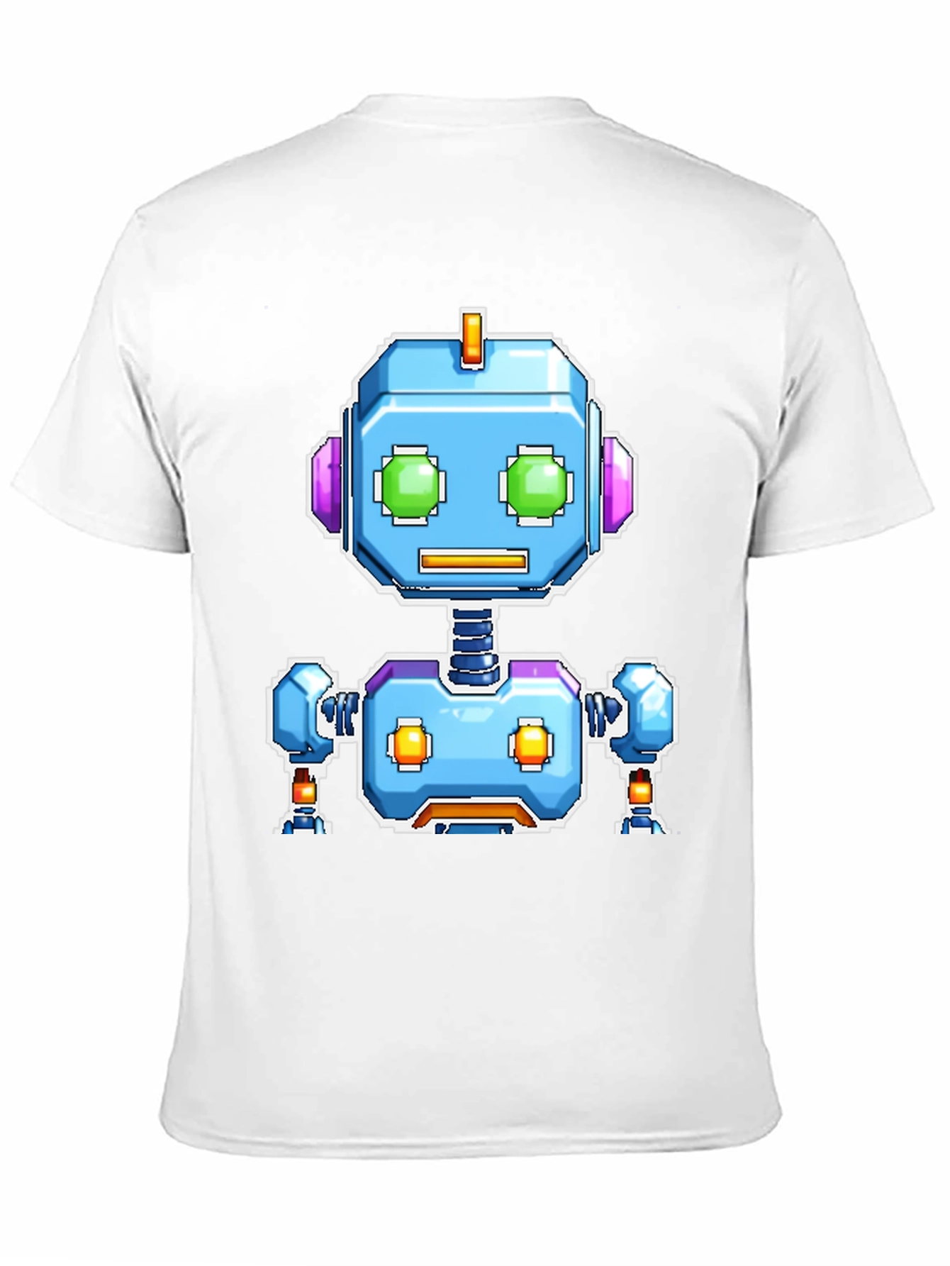 Retro Robot Graphic Tee - Black Cotton Comfort