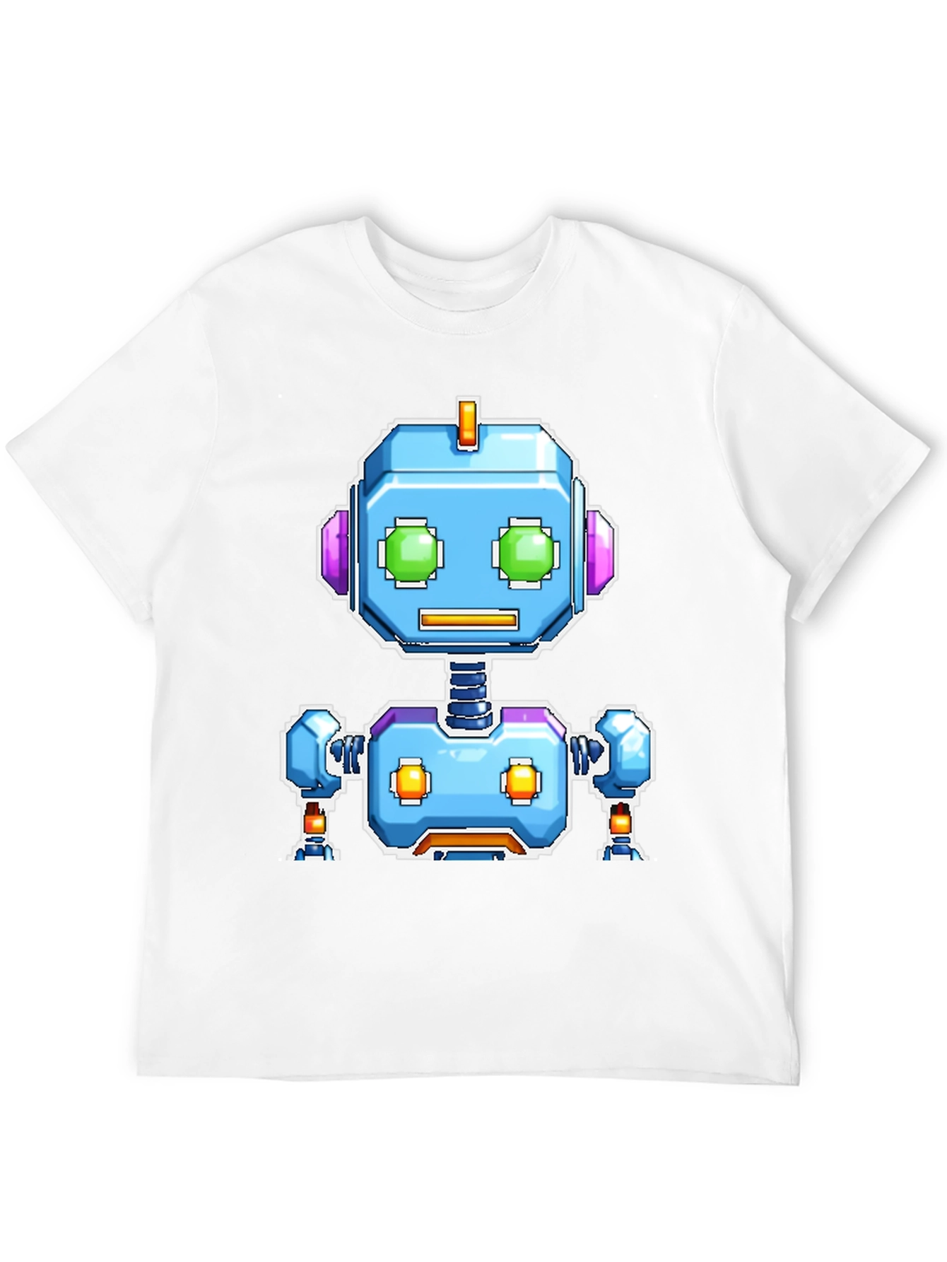 Retro Robot Graphic Tee - Black Cotton Comfort
