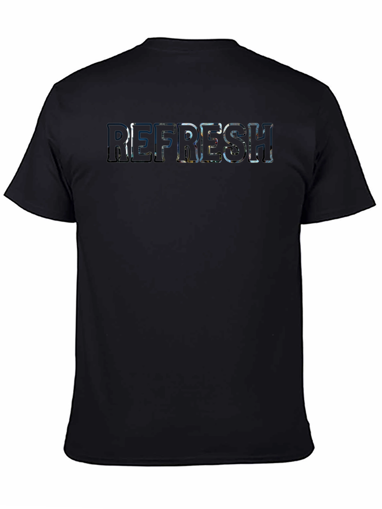 Refresh Graphic Print Black T-Shirt