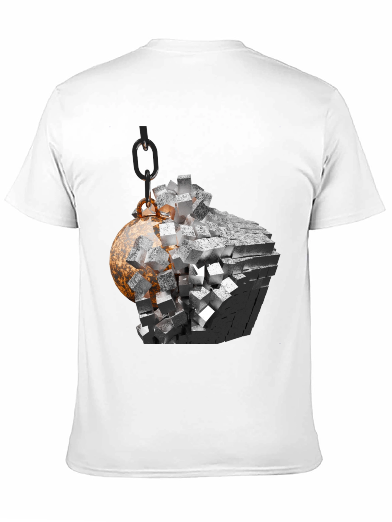 Demolition Ball Graphic Tee - Black Cotton Blend