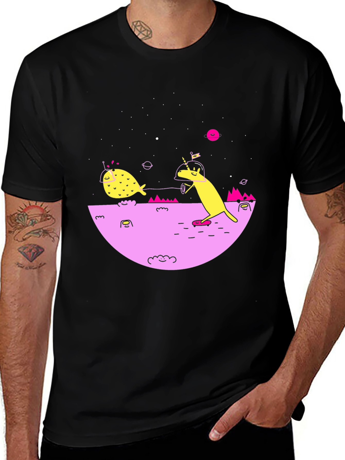 Cosmic Unicorn Black Graphic Tee