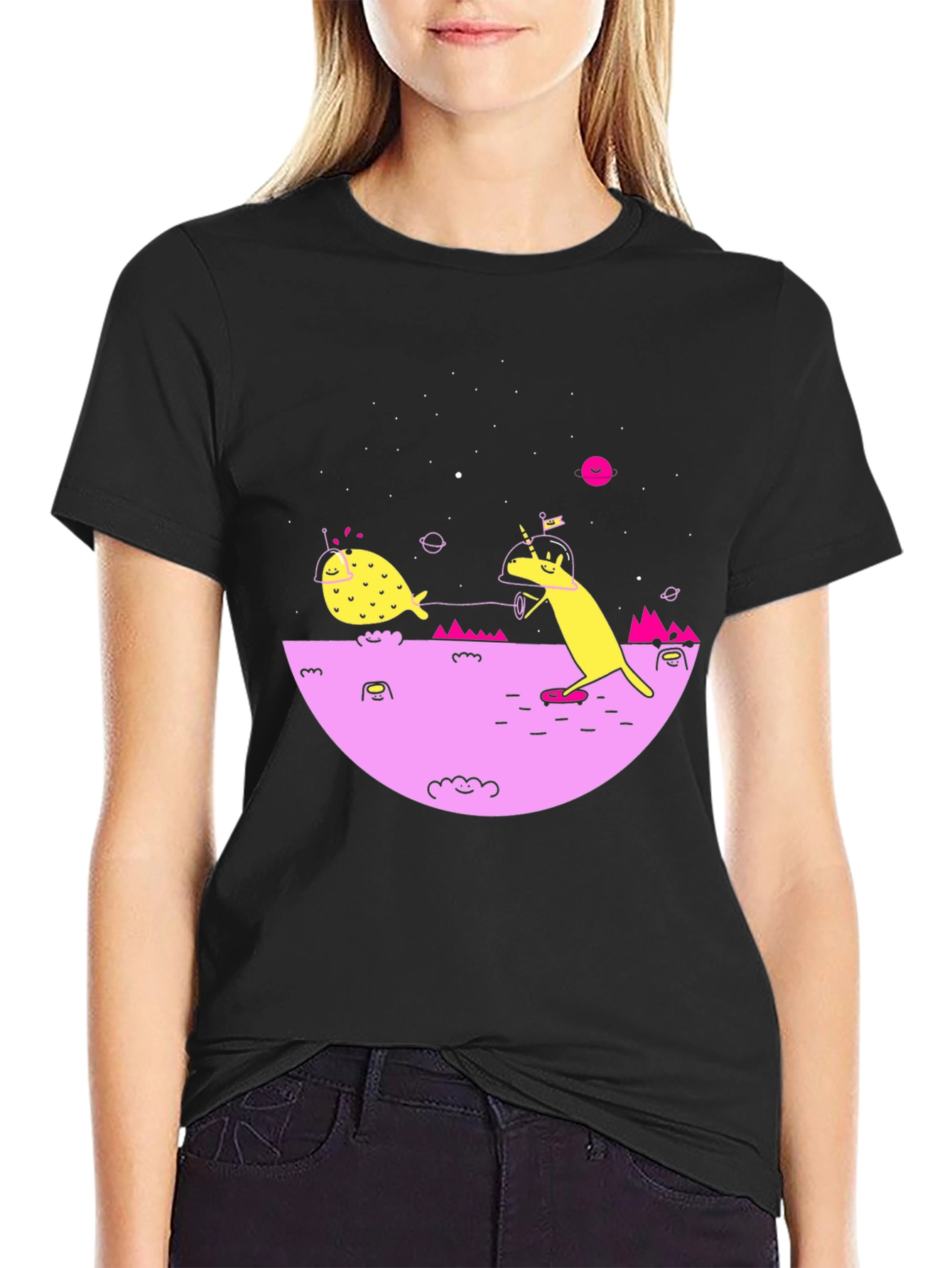 Cosmic Unicorn Black Graphic Tee