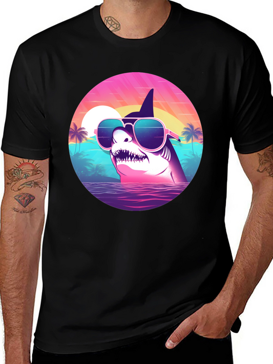 Shark Sunglasses Retro T-Shirt
