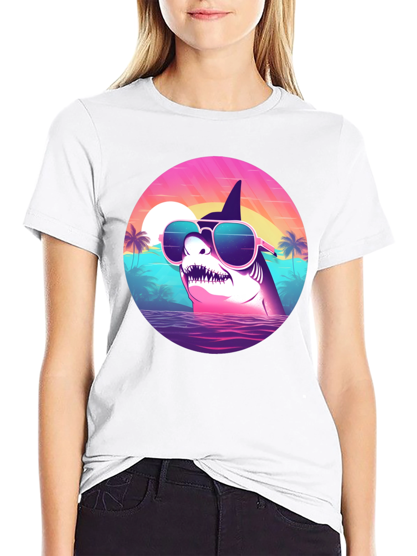 Shark Sunglasses Retro T-Shirt