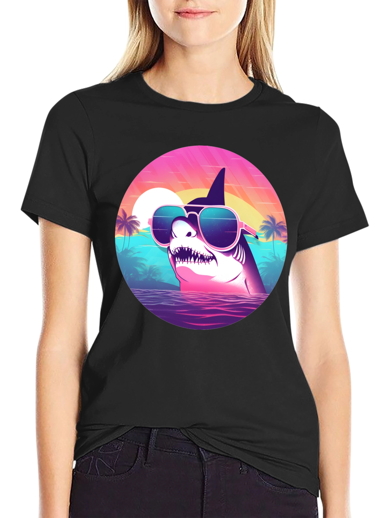 Shark Sunglasses Retro T-Shirt