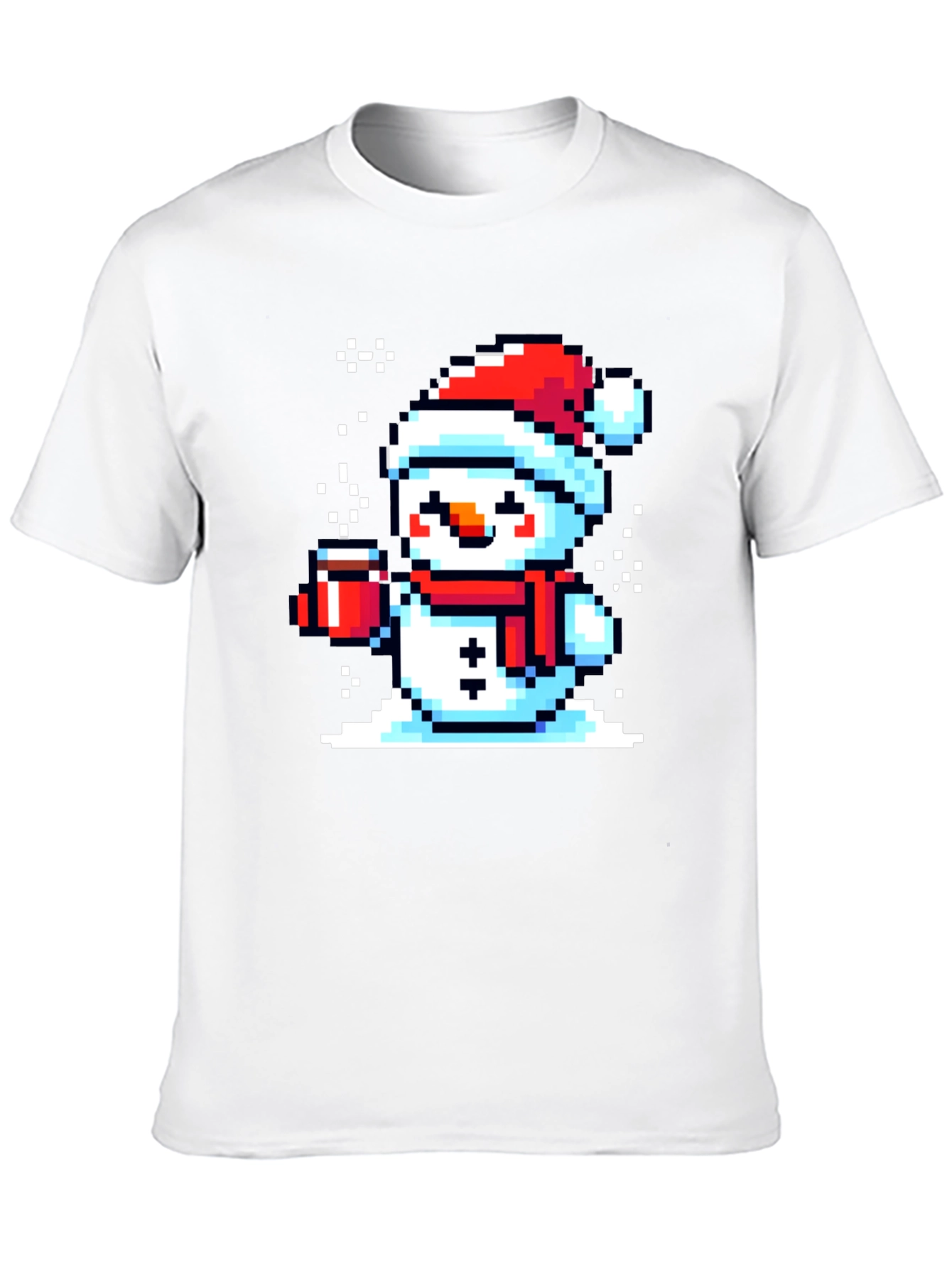 Pixel Snowman T-Shirt - Festive Holiday Style