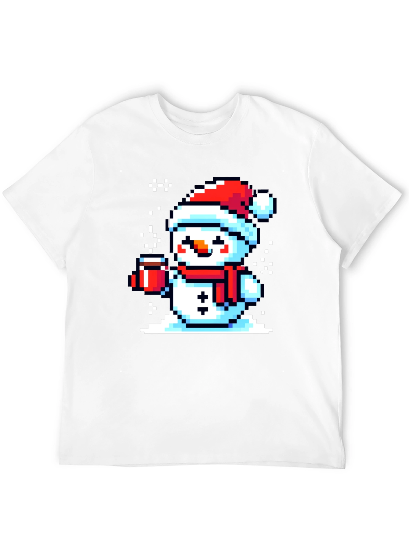 Pixel Snowman T-Shirt - Festive Holiday Style