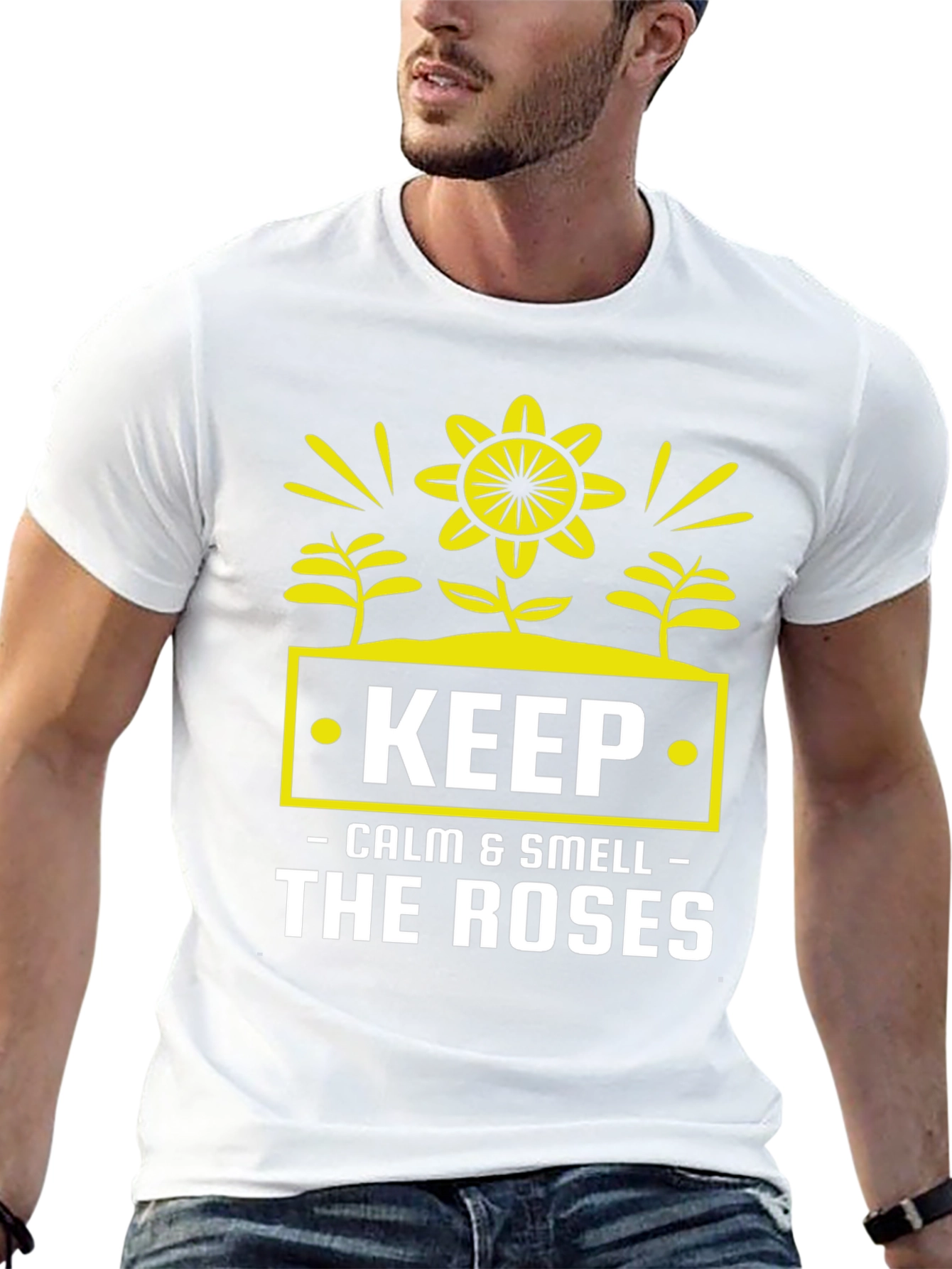 Keep Calm & Smell Roses Graphic T-Shirt