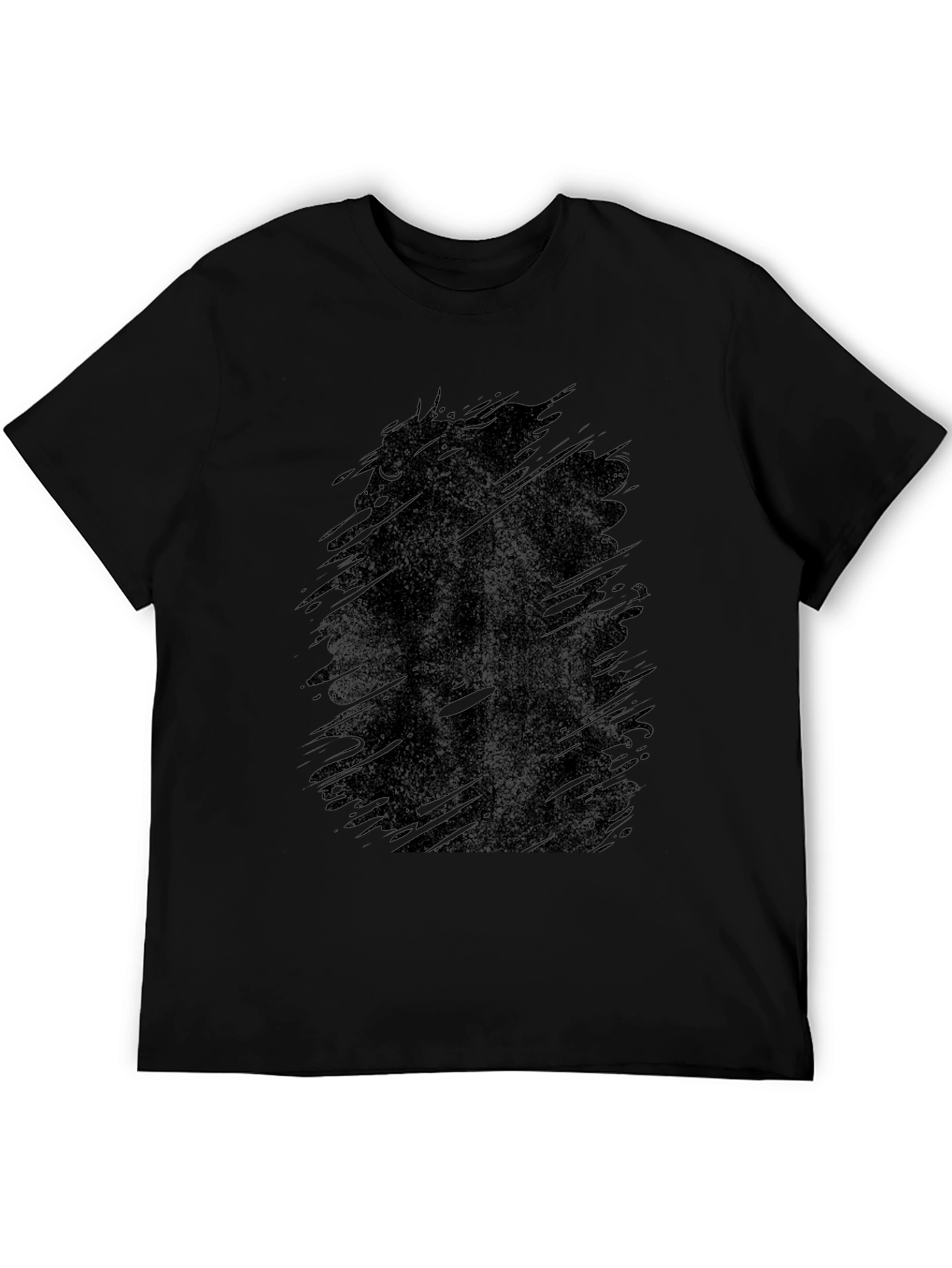 Mens Black Graphic T-Shirt - Abstract Design