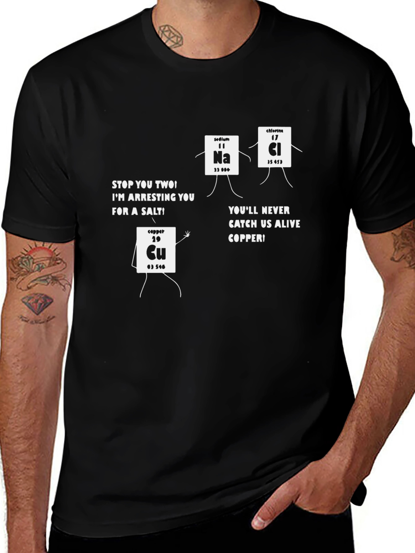 Funny Chemistry T-Shirt - Arresting Salt Design