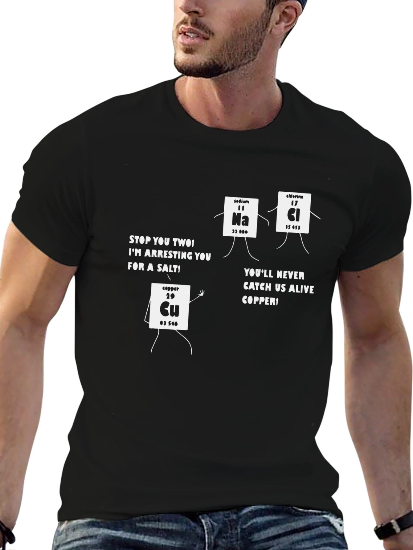 Funny Chemistry T-Shirt - Arresting Salt Design