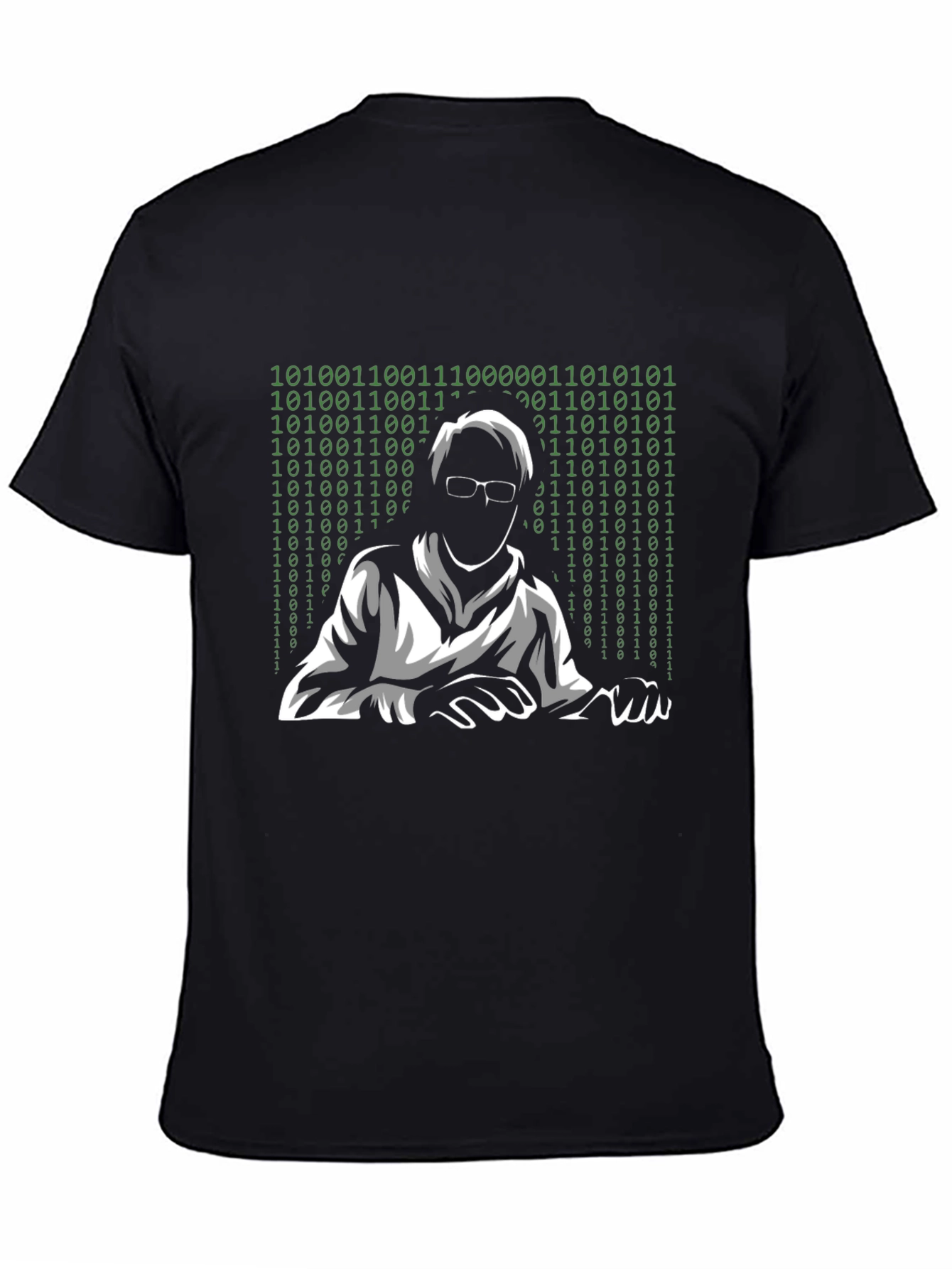 Coder T-Shirt - Binary Silhouette Design
