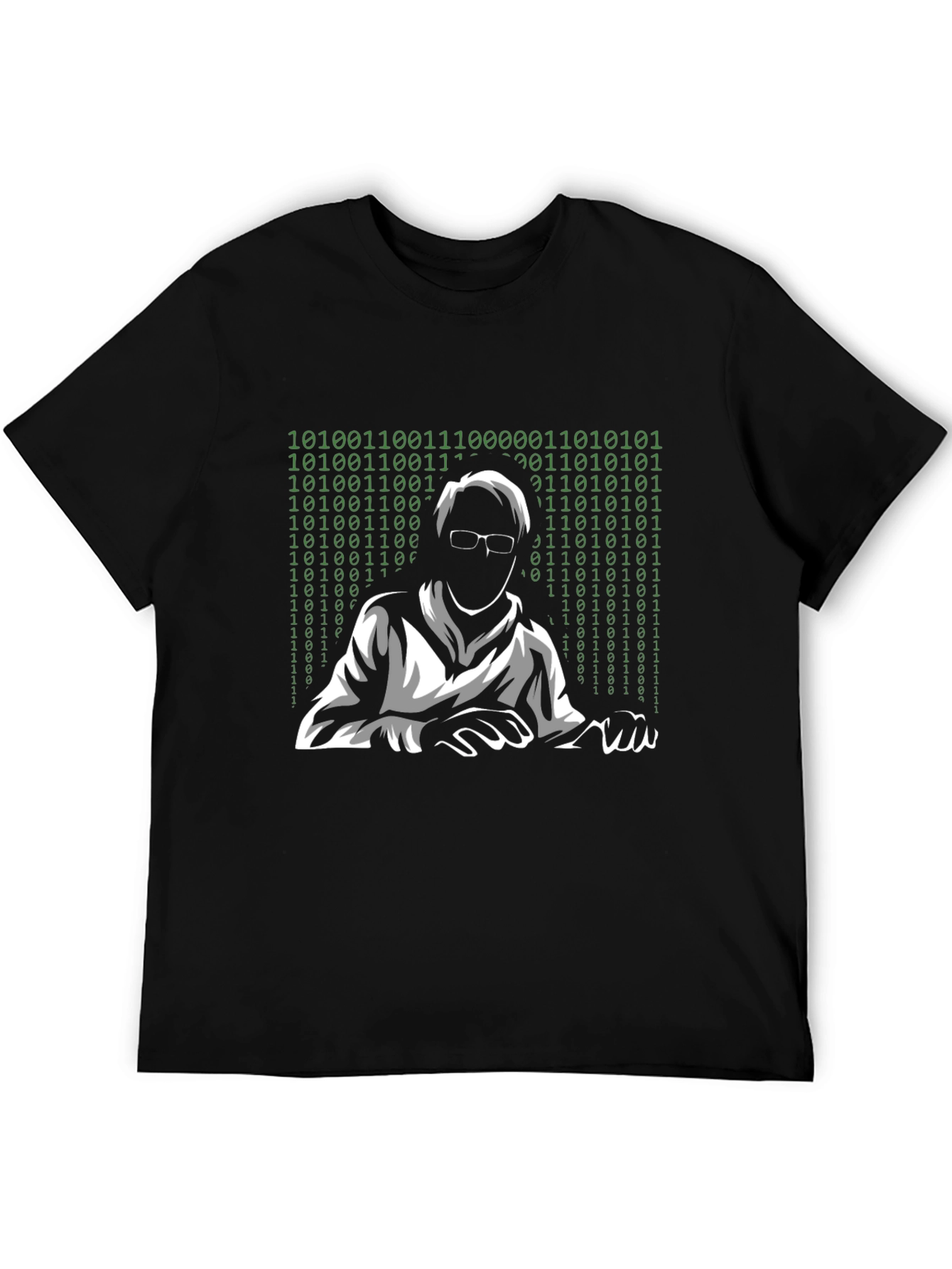 Coder T-Shirt - Binary Silhouette Design