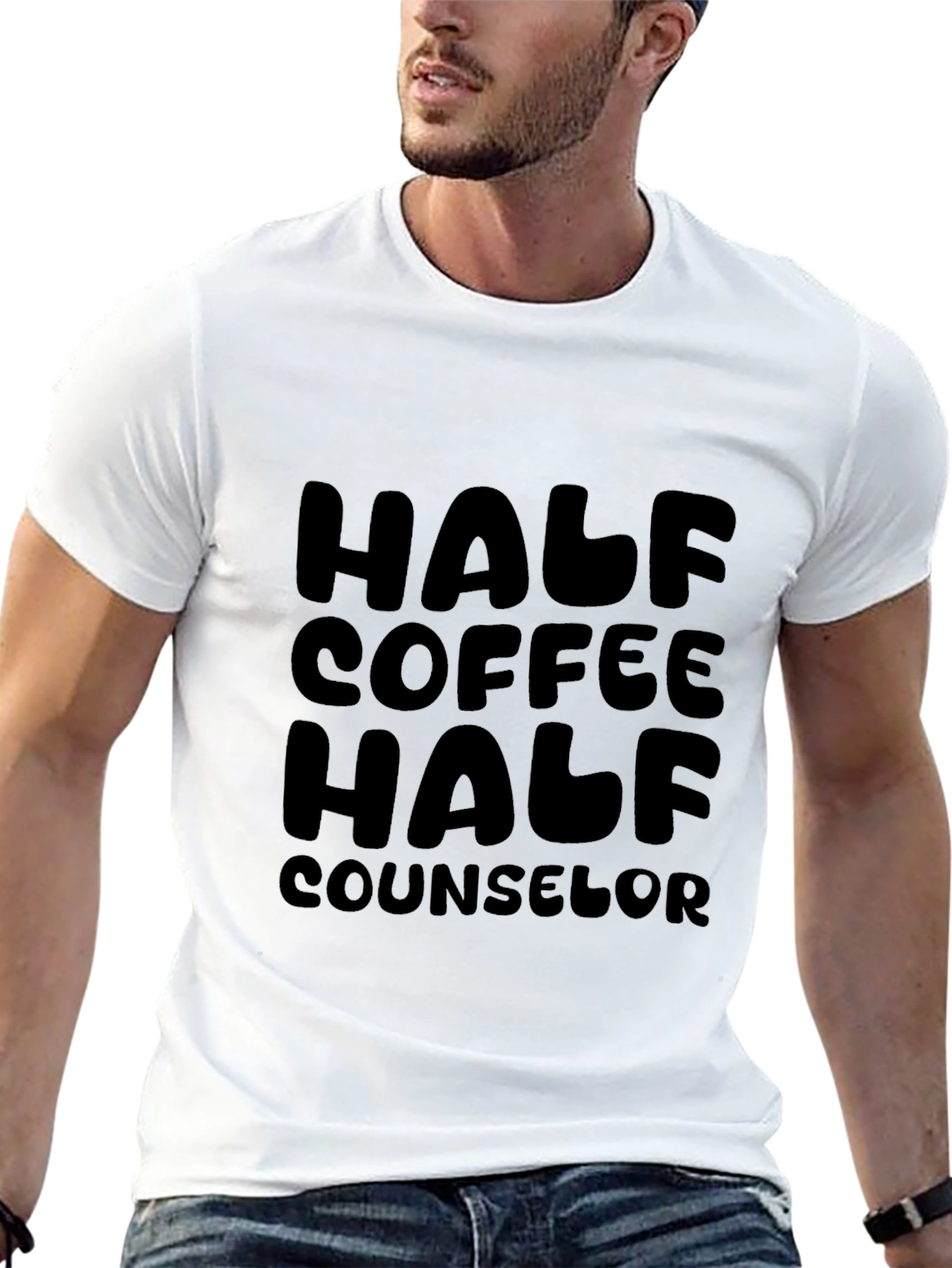 Half Coffee Half Counselor Graphic T-Shirt