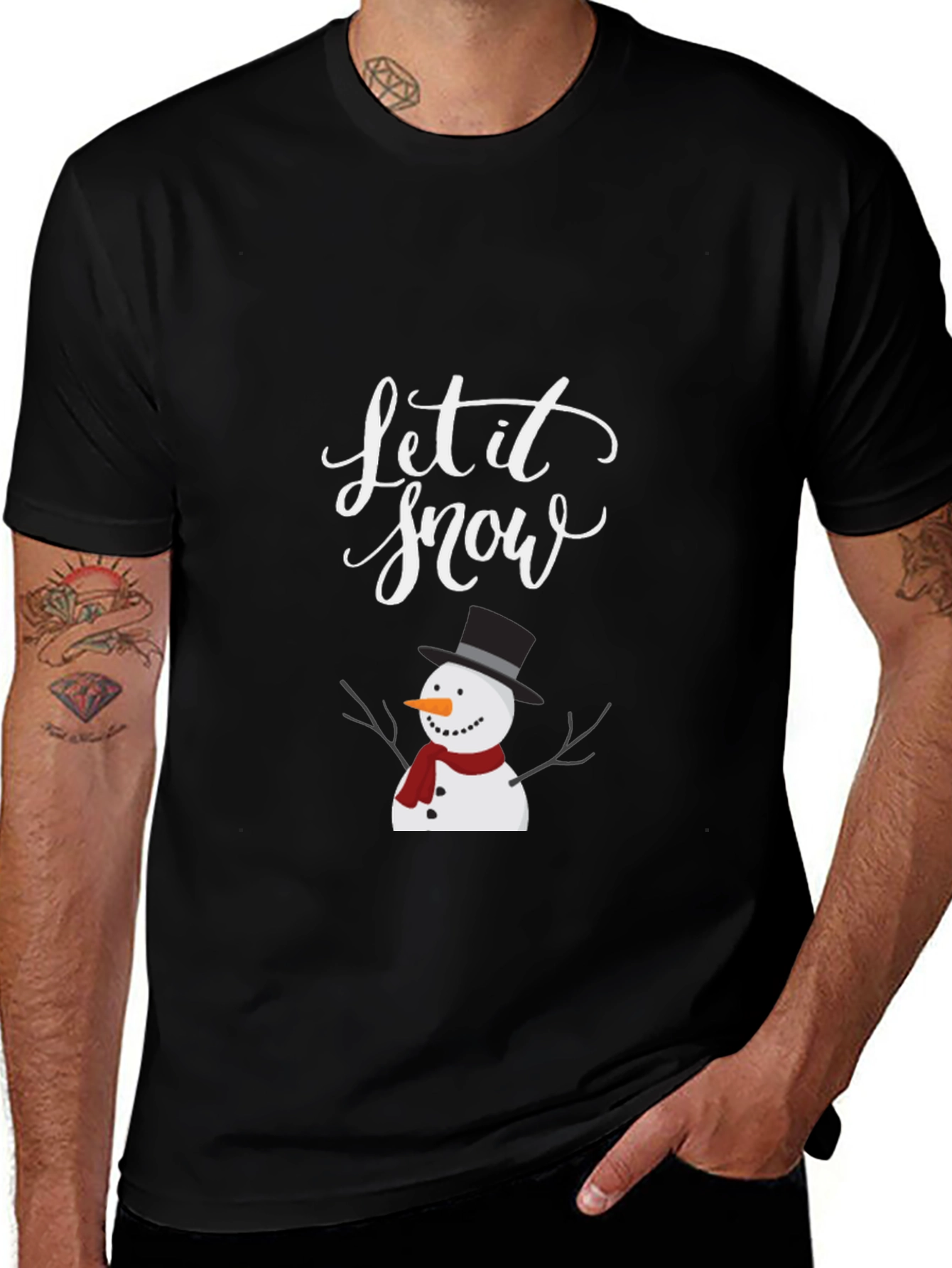 Festive Let it Snow Snowman Graphic Tee