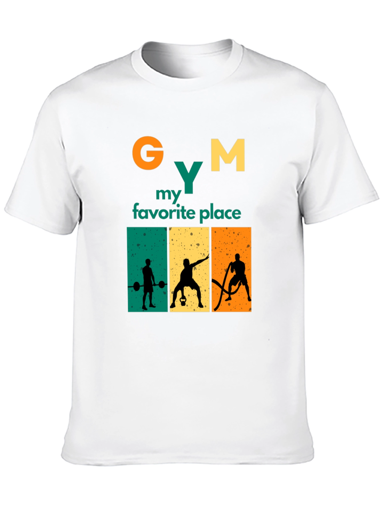 Gym My Favorite Place Black Graphic Tee